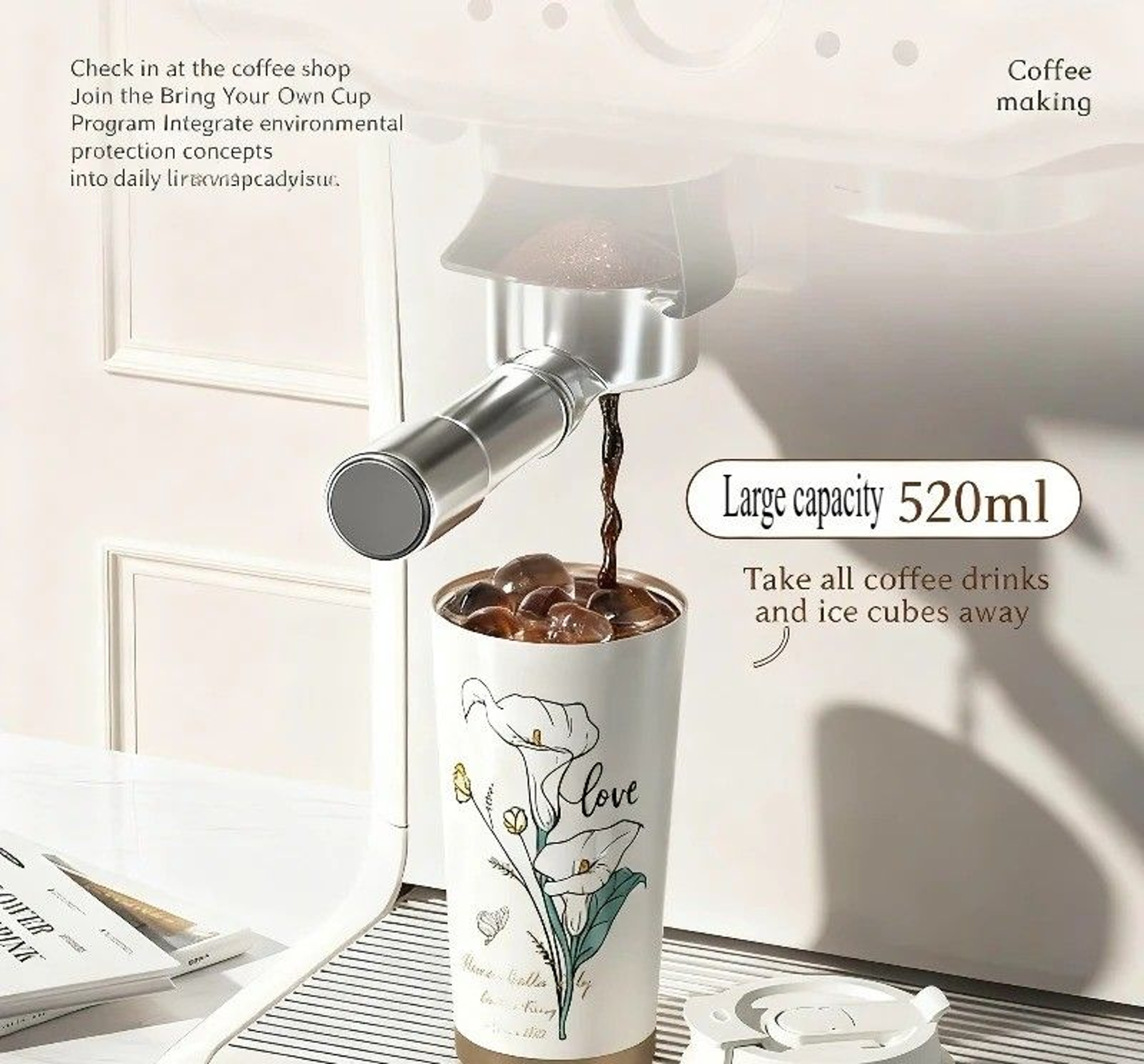Flower Series Thermal Coffee Cup 3