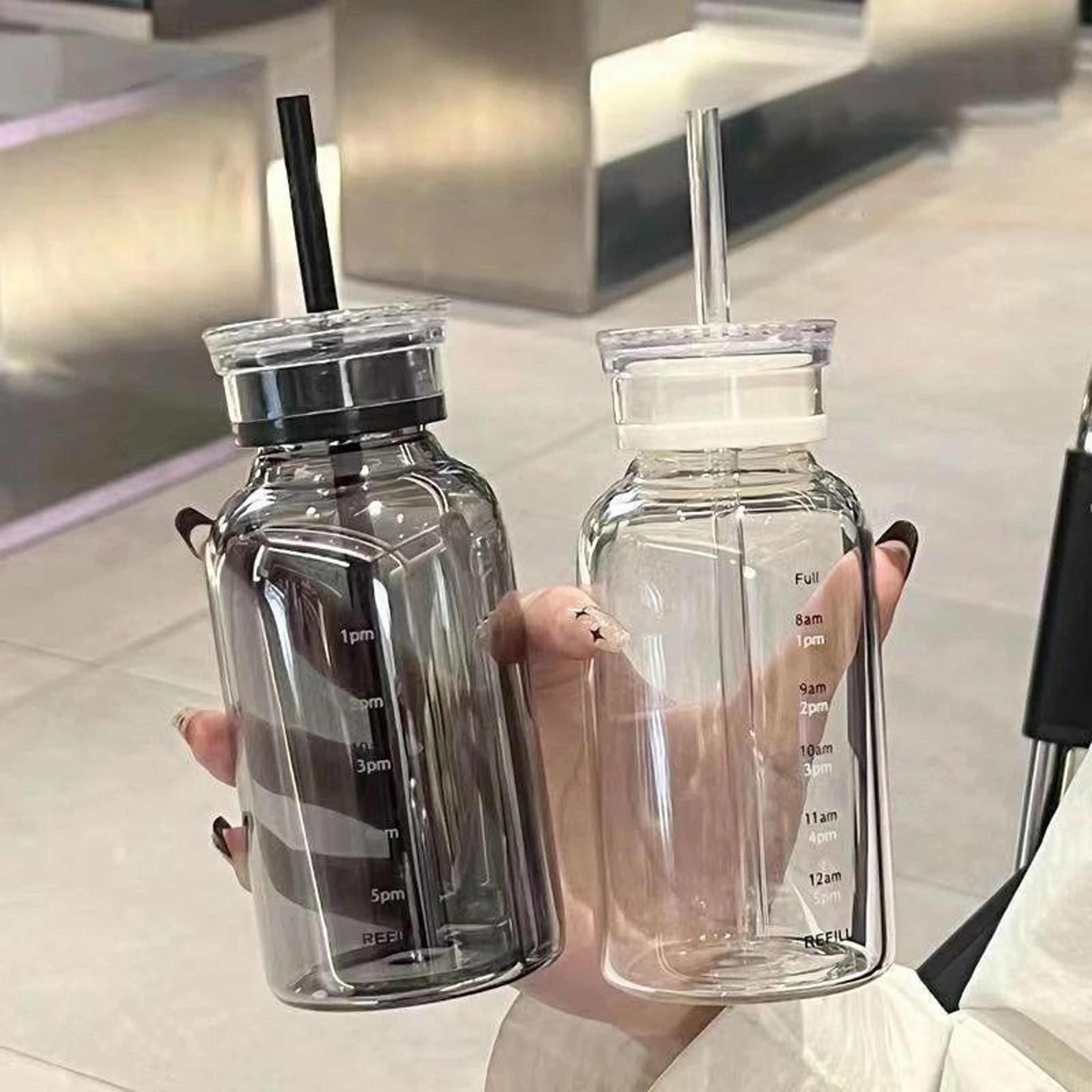 Transparent Time Marker Glass Bottle 0