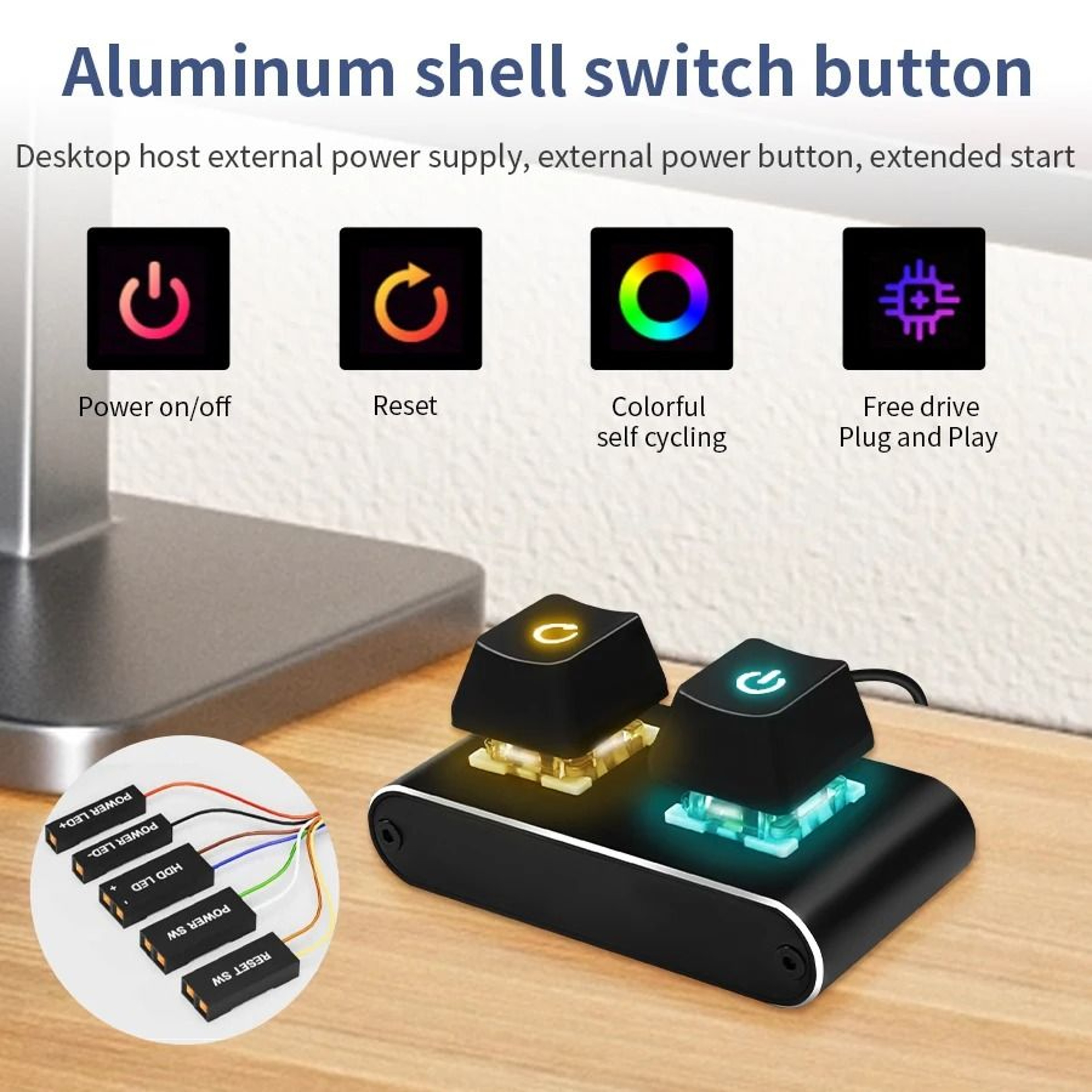 Mechanical Desktop Power Switch With LED Light 0