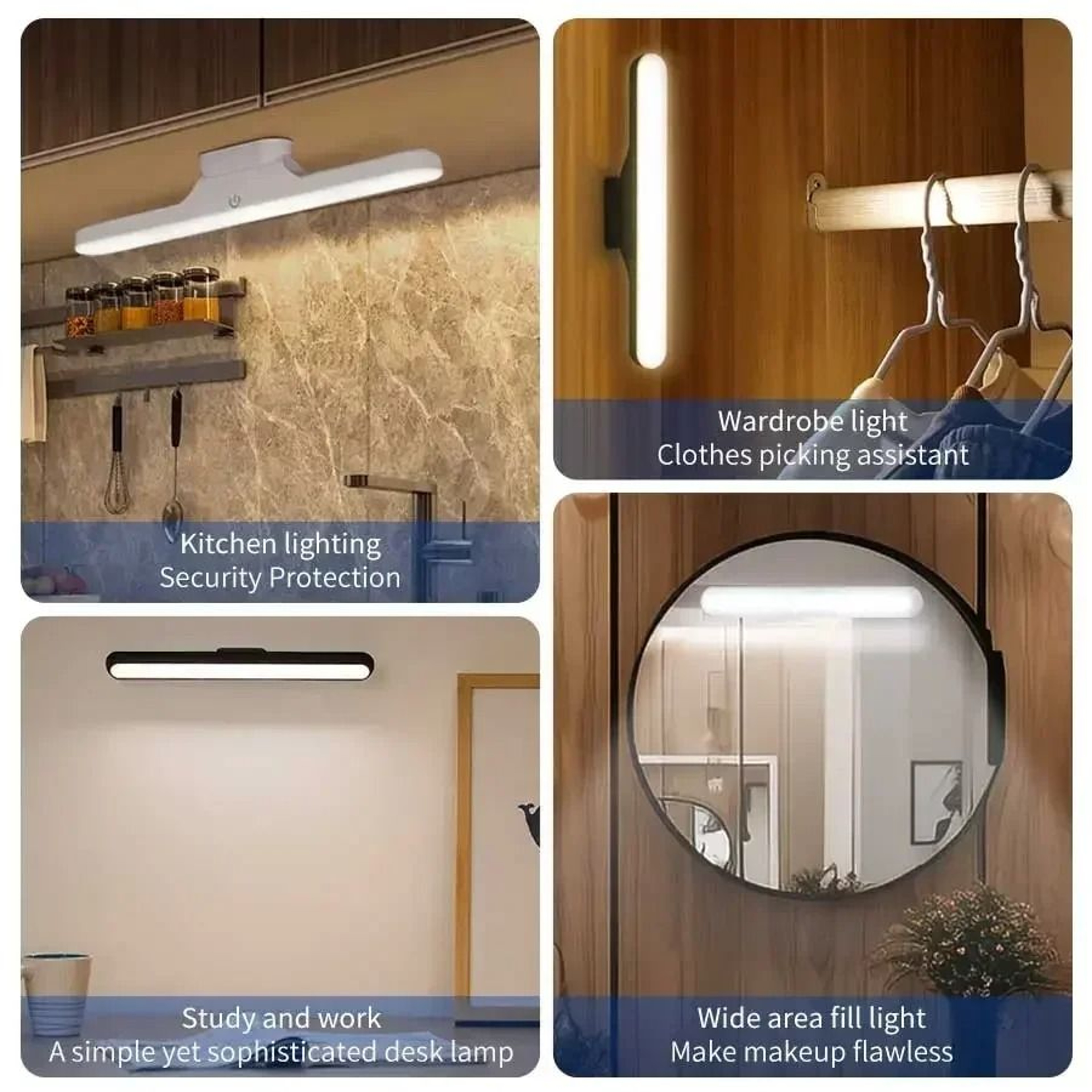 LED Makeup Mirror Light USB Rechargeable Stepless Dimming Magnetic Vanity Lamp 5