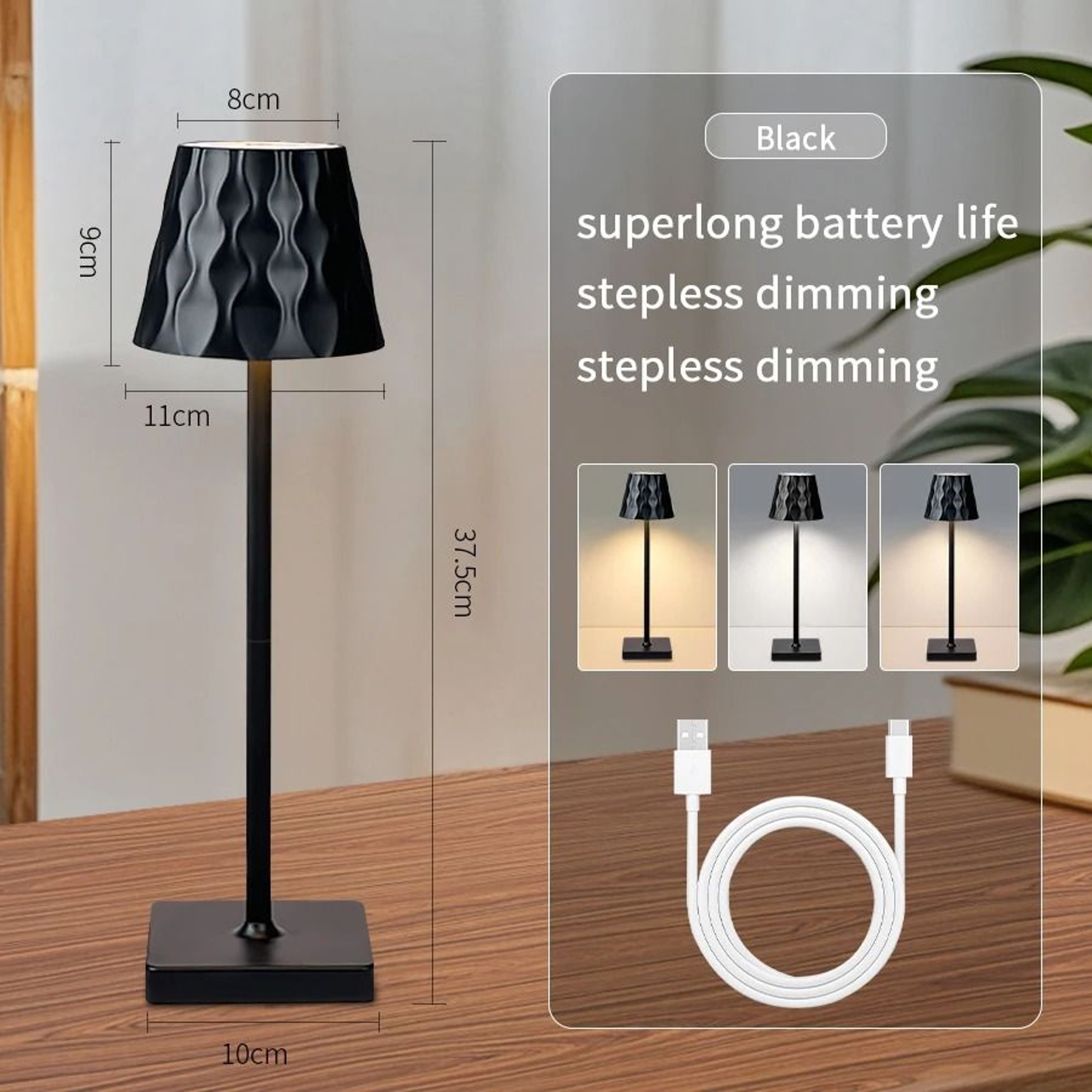 LED Table Lamp Rechargeable Touch Sensor Desk Light 7