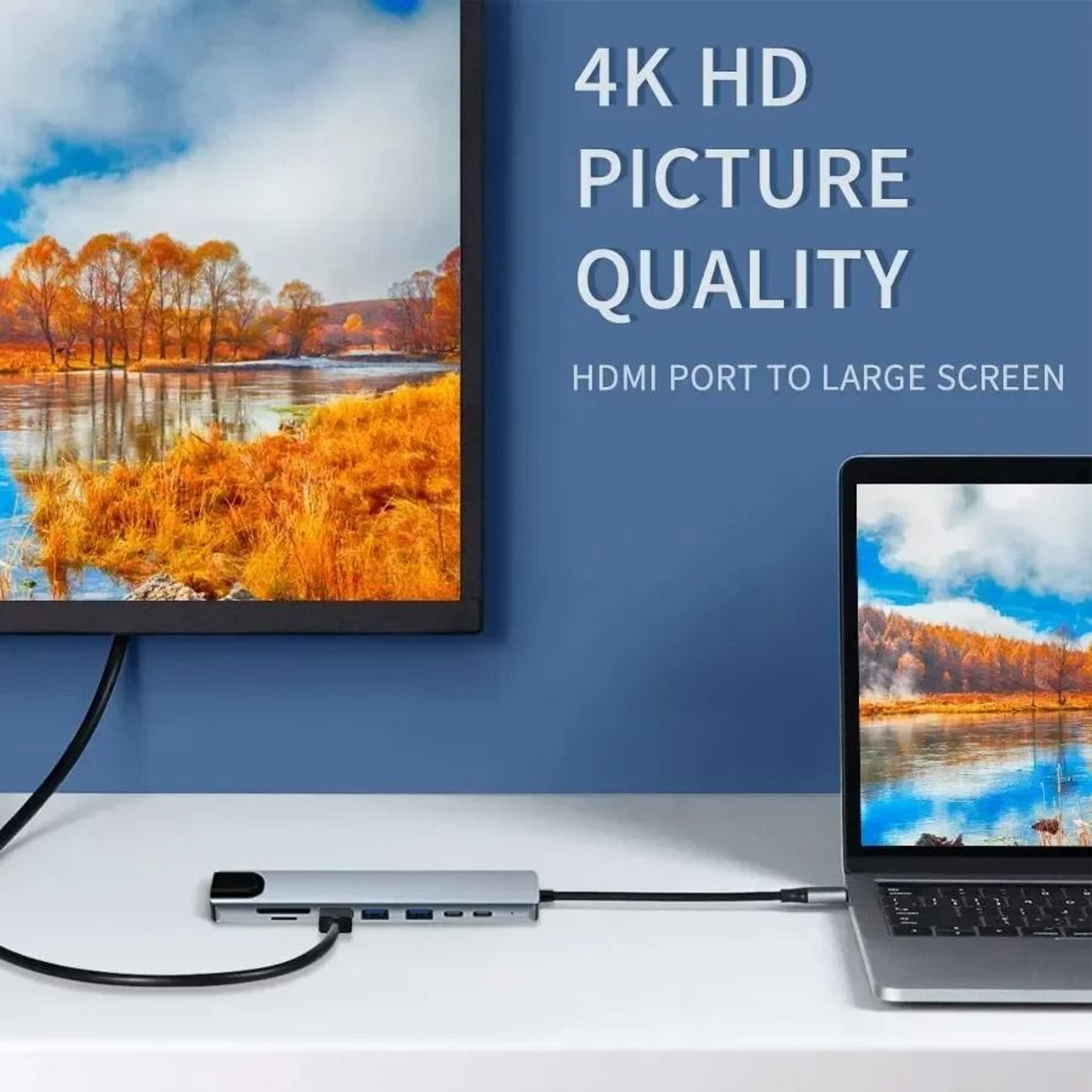 8 In 1 USB C HUB Type C Splitter 4K HDMI Adapter 1