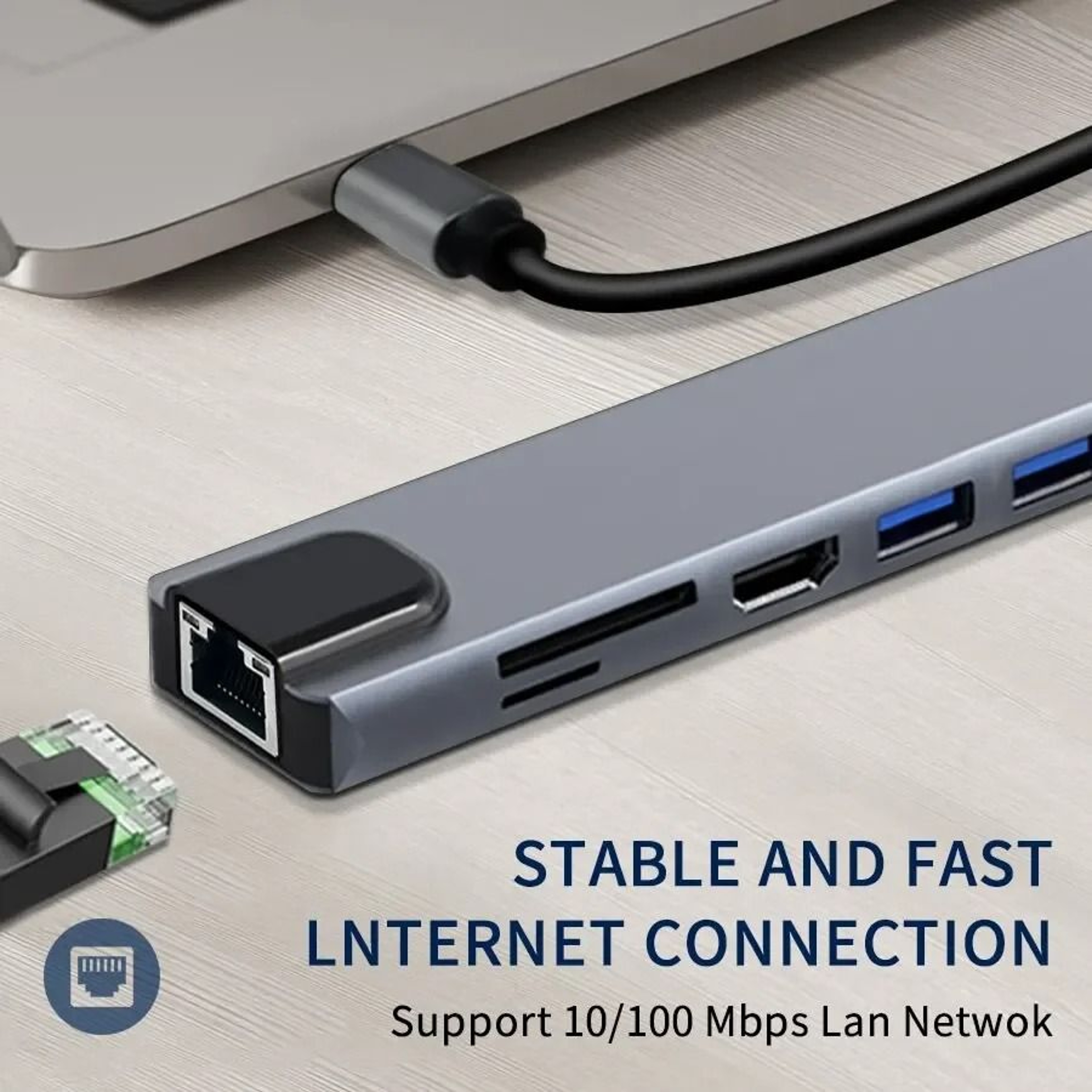 8 In 1 USB C HUB Type C Splitter 4K HDMI Adapter 5