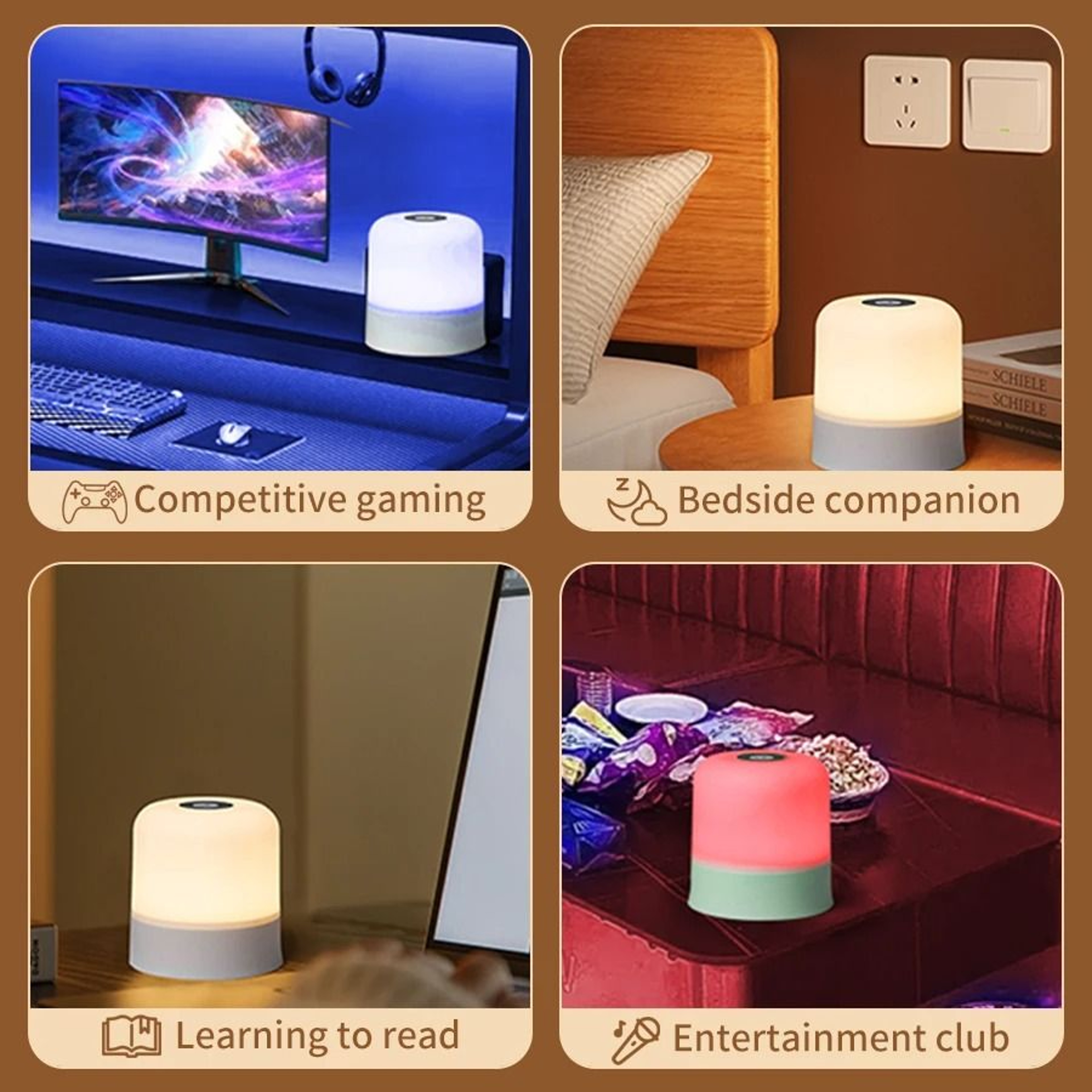 Rechargeable LED Night Light With Remote Control Touch Table Lamp 5