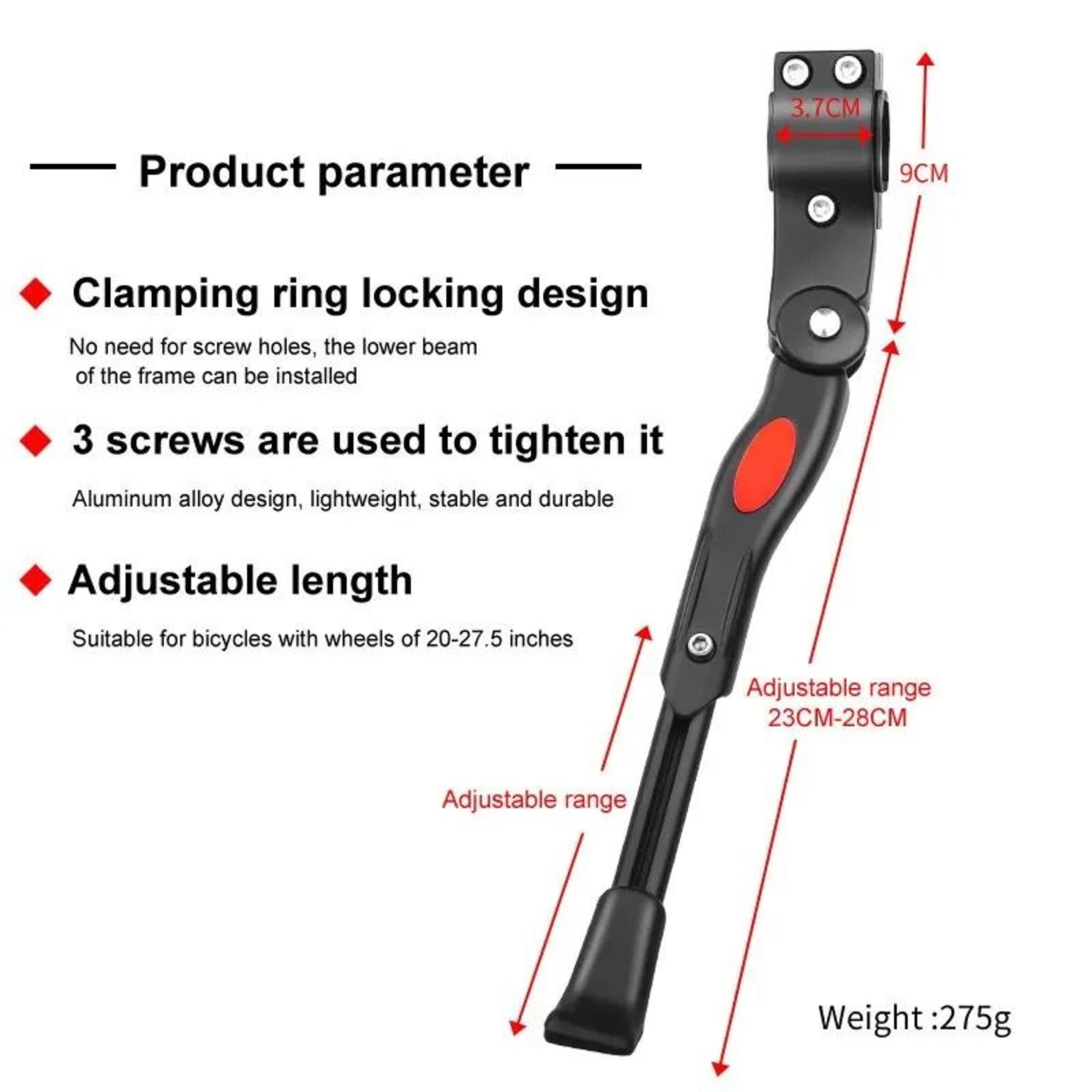Adjustable Mountain Bike Side Support Kickstand 3