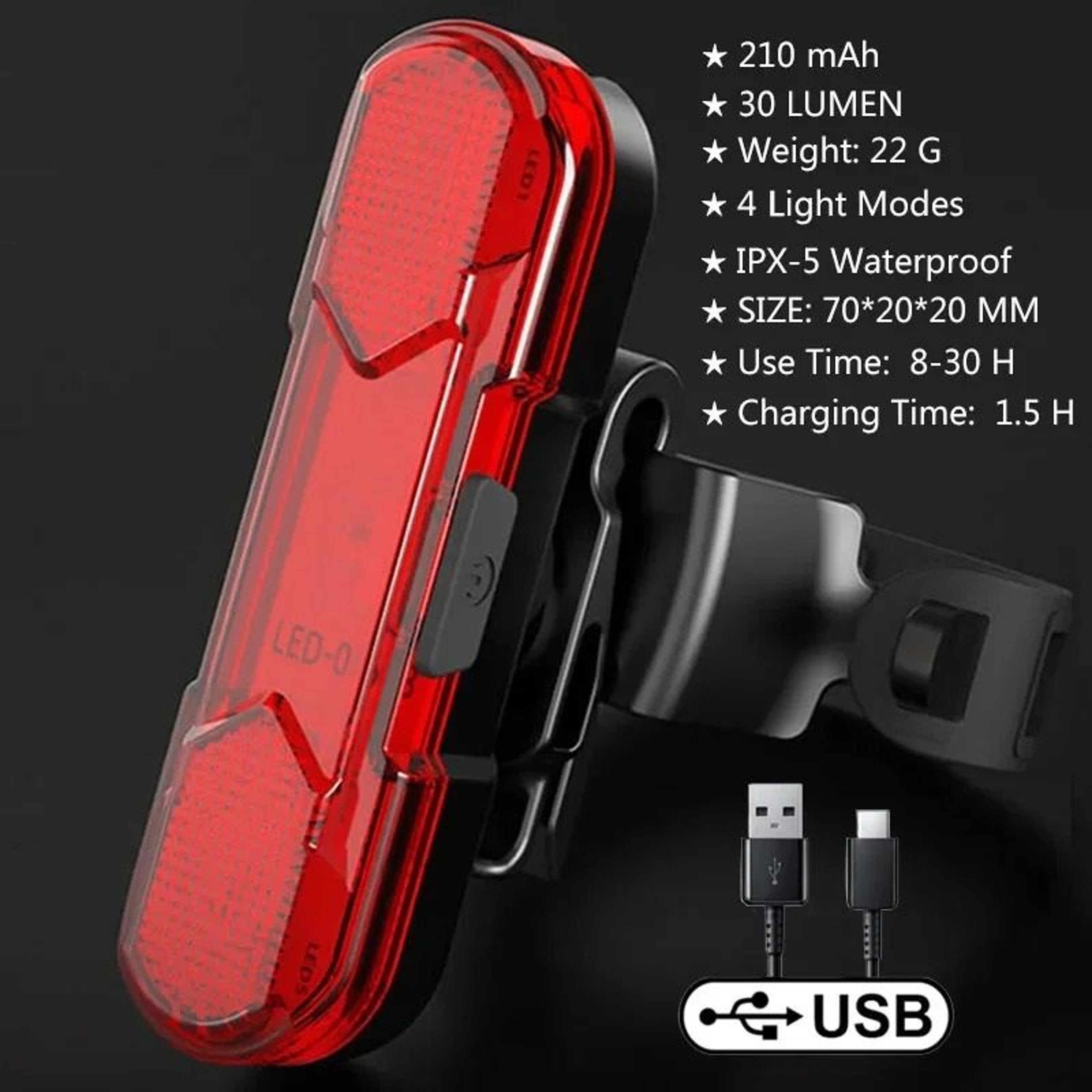 Solar Bicycle Front Light With Horn And USB C Charging 14