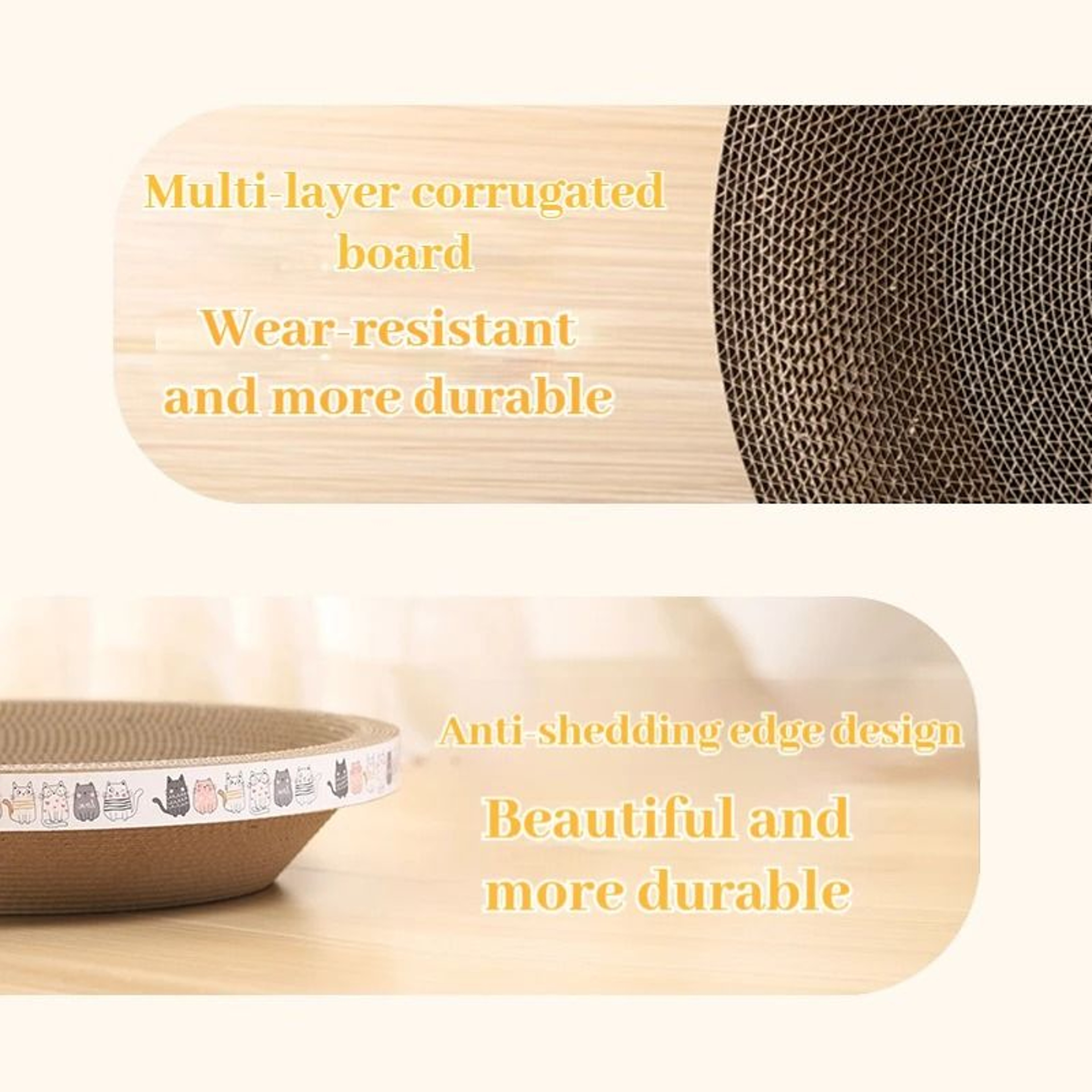 Wear Resistant Corrugated Cat Scratcher And Lounge Bed 4