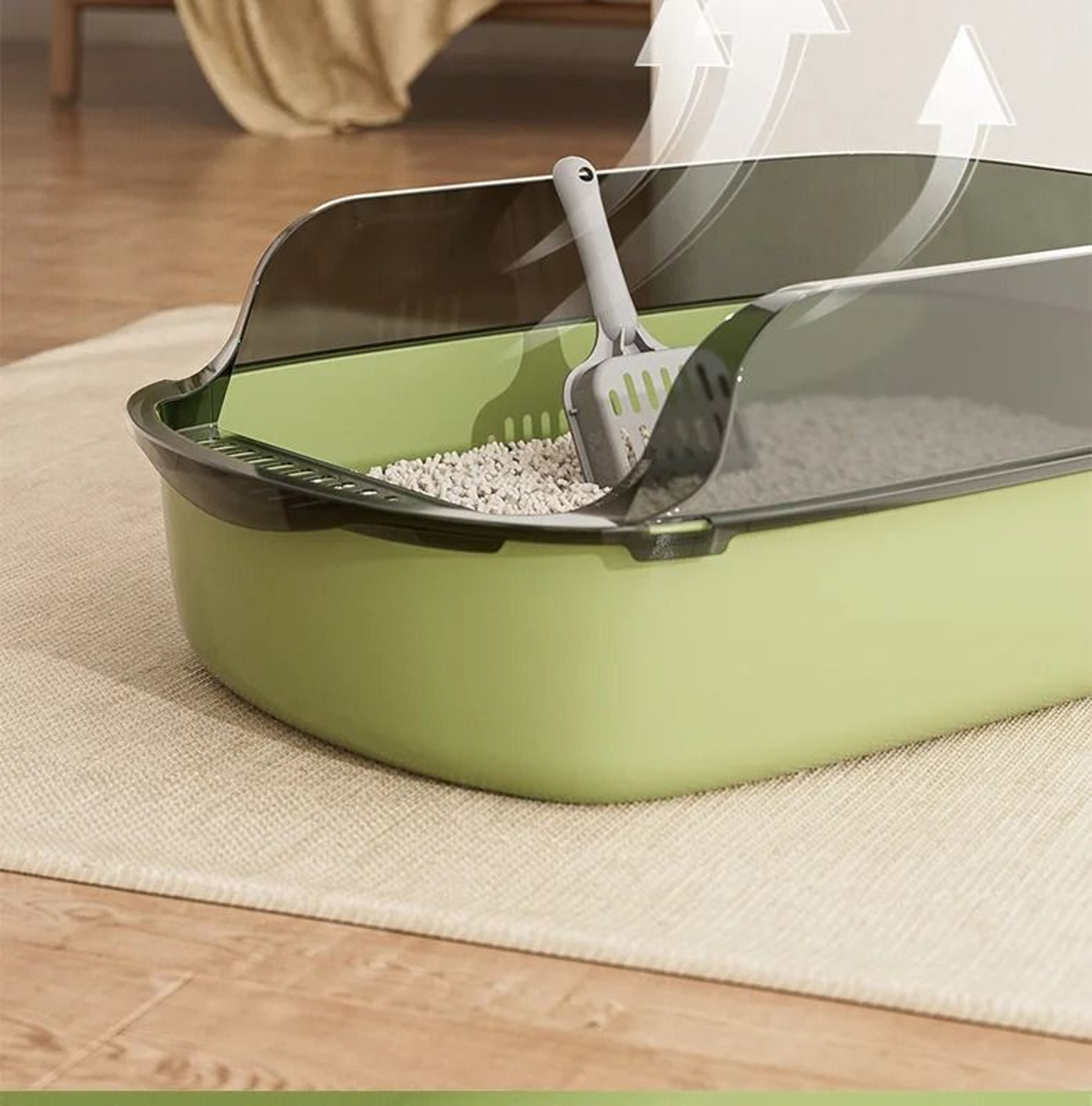 Large Capacity Anti Splash Open Air Cat Litter Box 3
