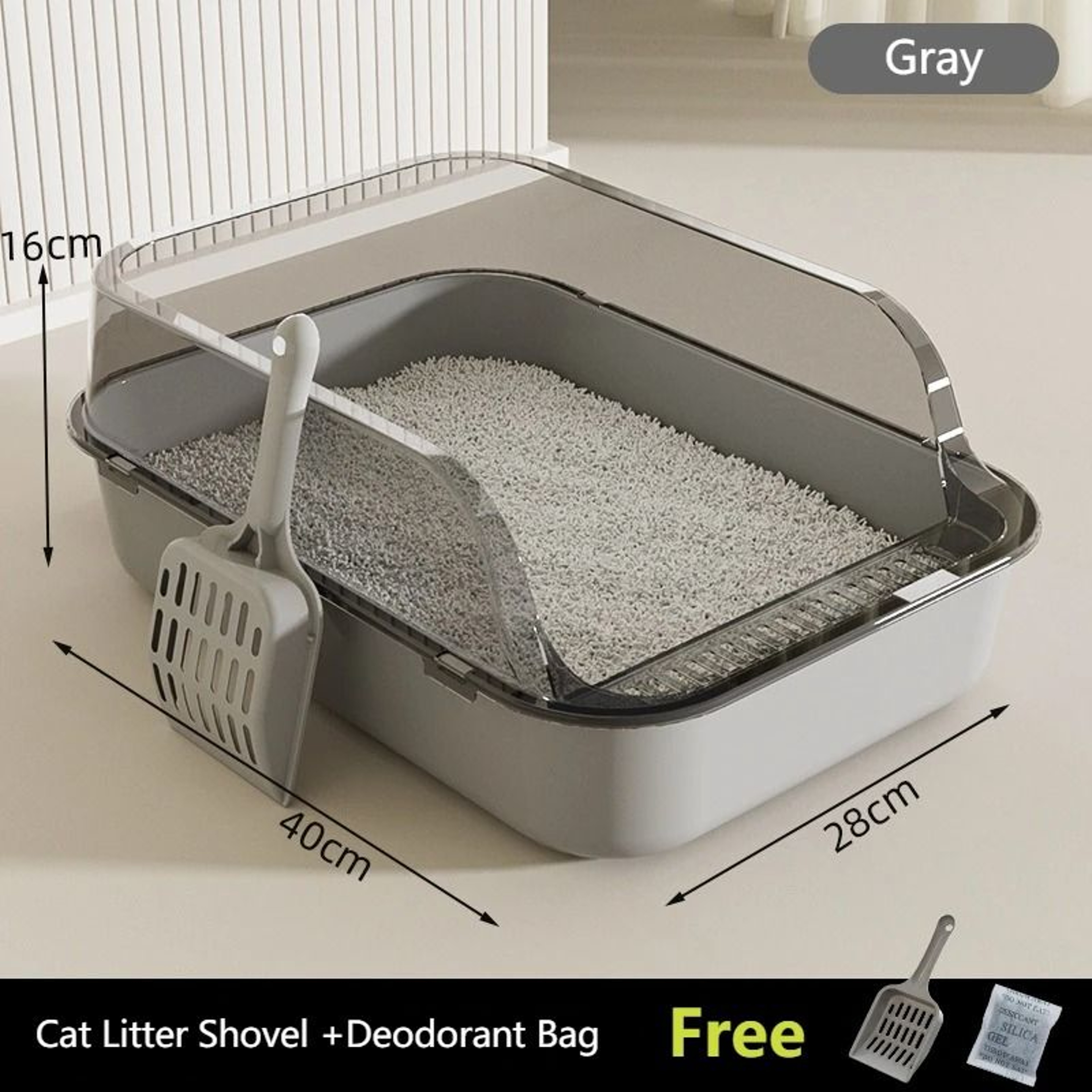 Large Capacity Anti Splash Open Air Cat Litter Box 5