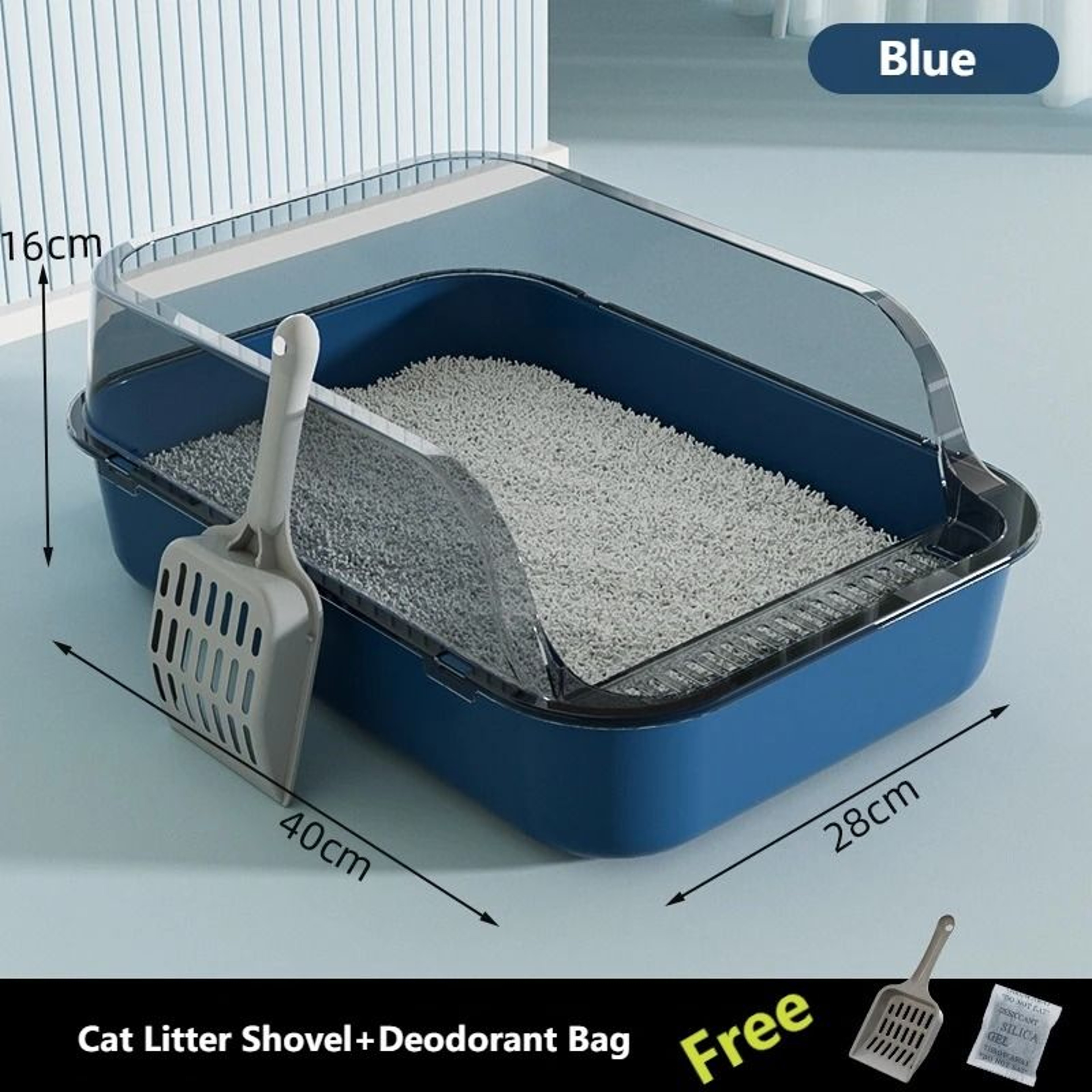 Large Capacity Anti Splash Open Air Cat Litter Box 6