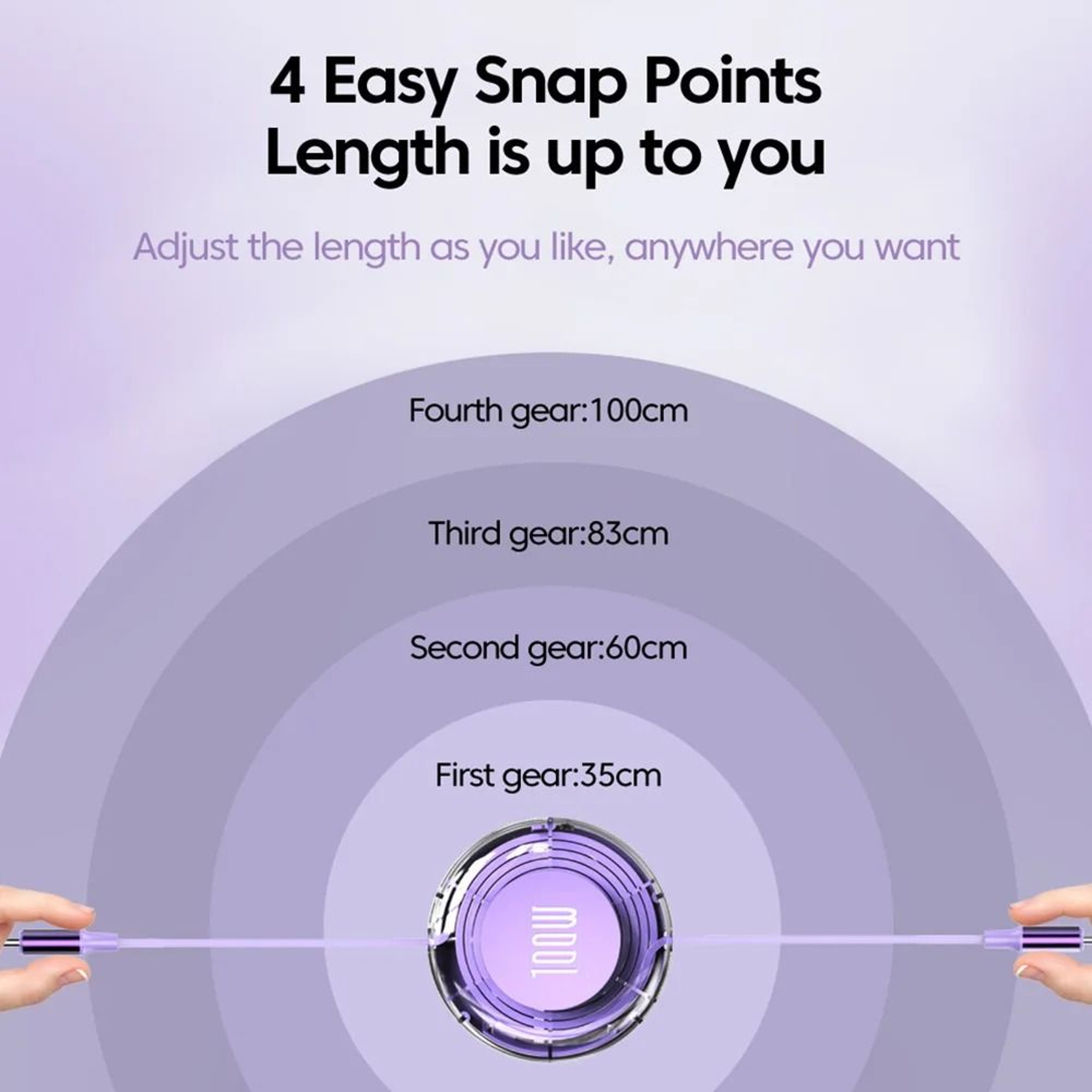 100W PD Retractable USB Type C To Type C Fast Charging Cable 1