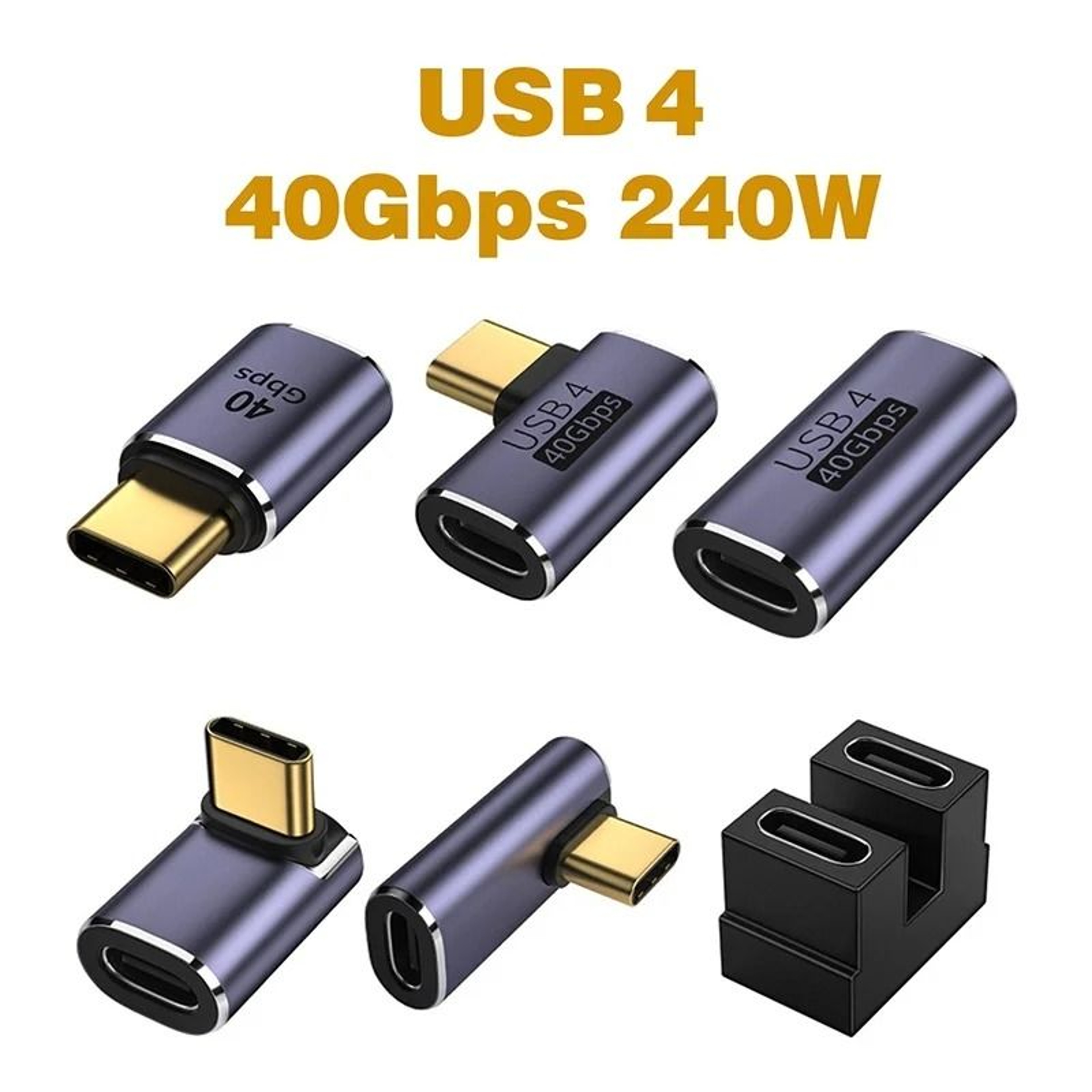 90 Degree USB 40 40Gbps Type C OTG Adapter 0