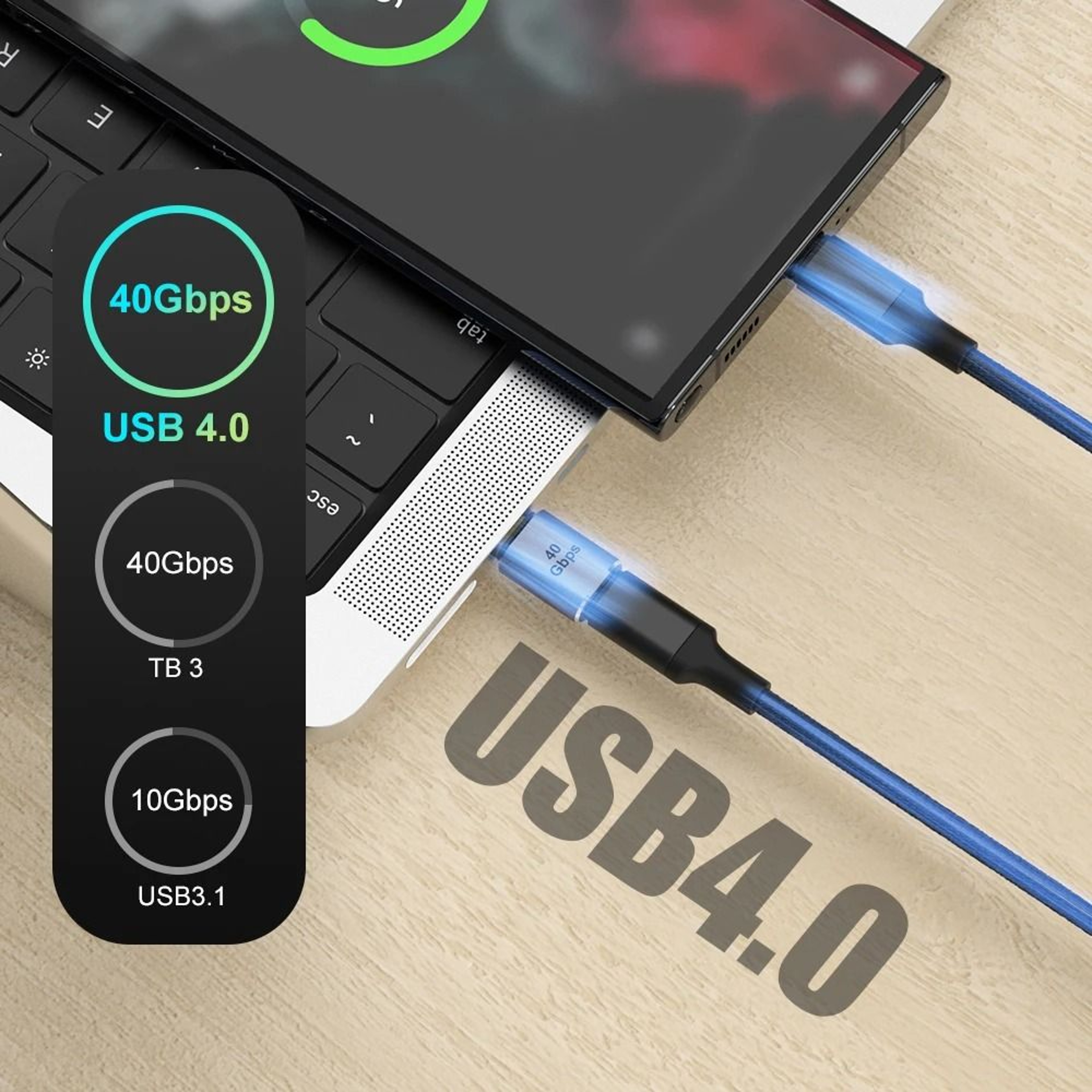 90 Degree USB 40 40Gbps Type C OTG Adapter 1
