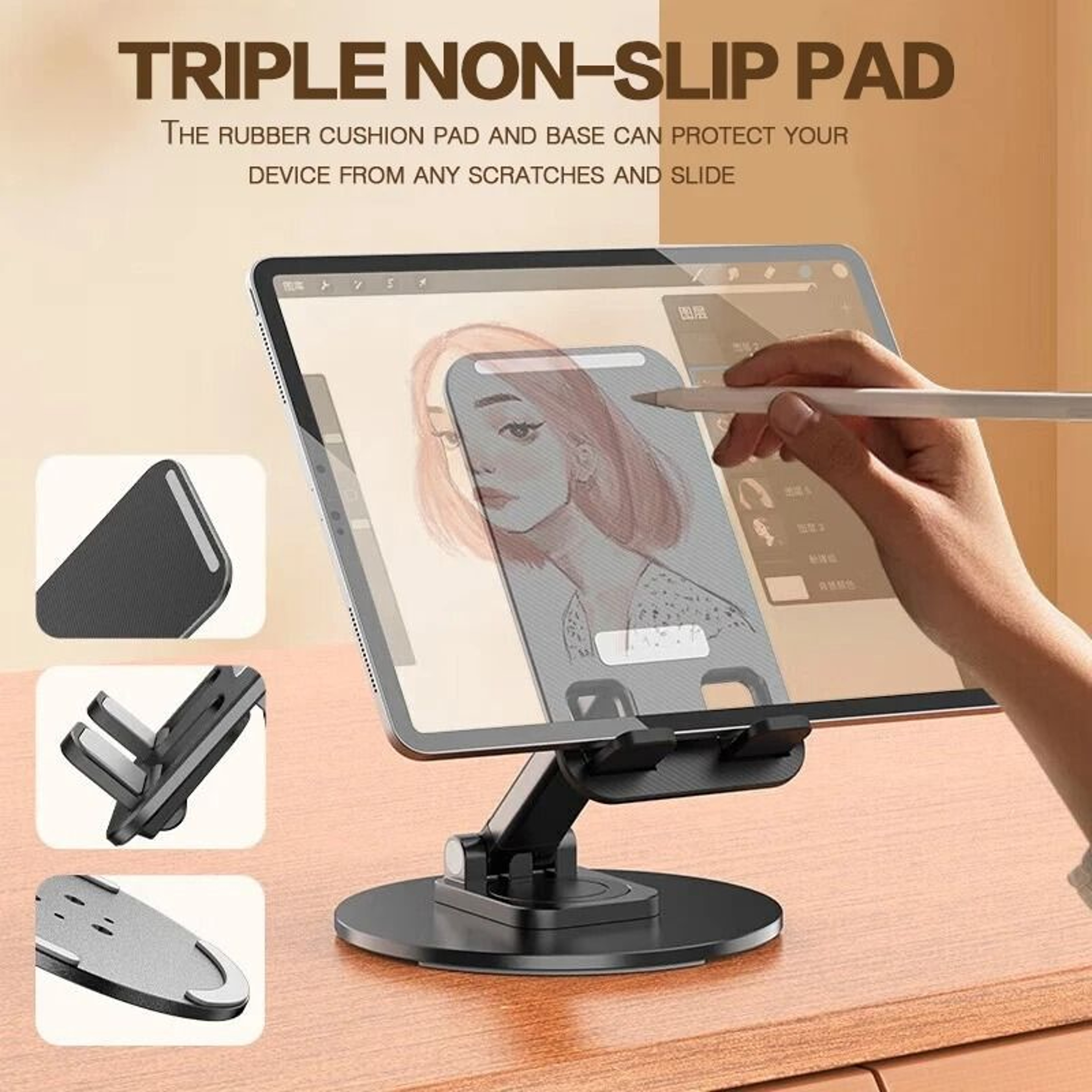360 Degree Rotation Desktop Mobile Phone Stand 3