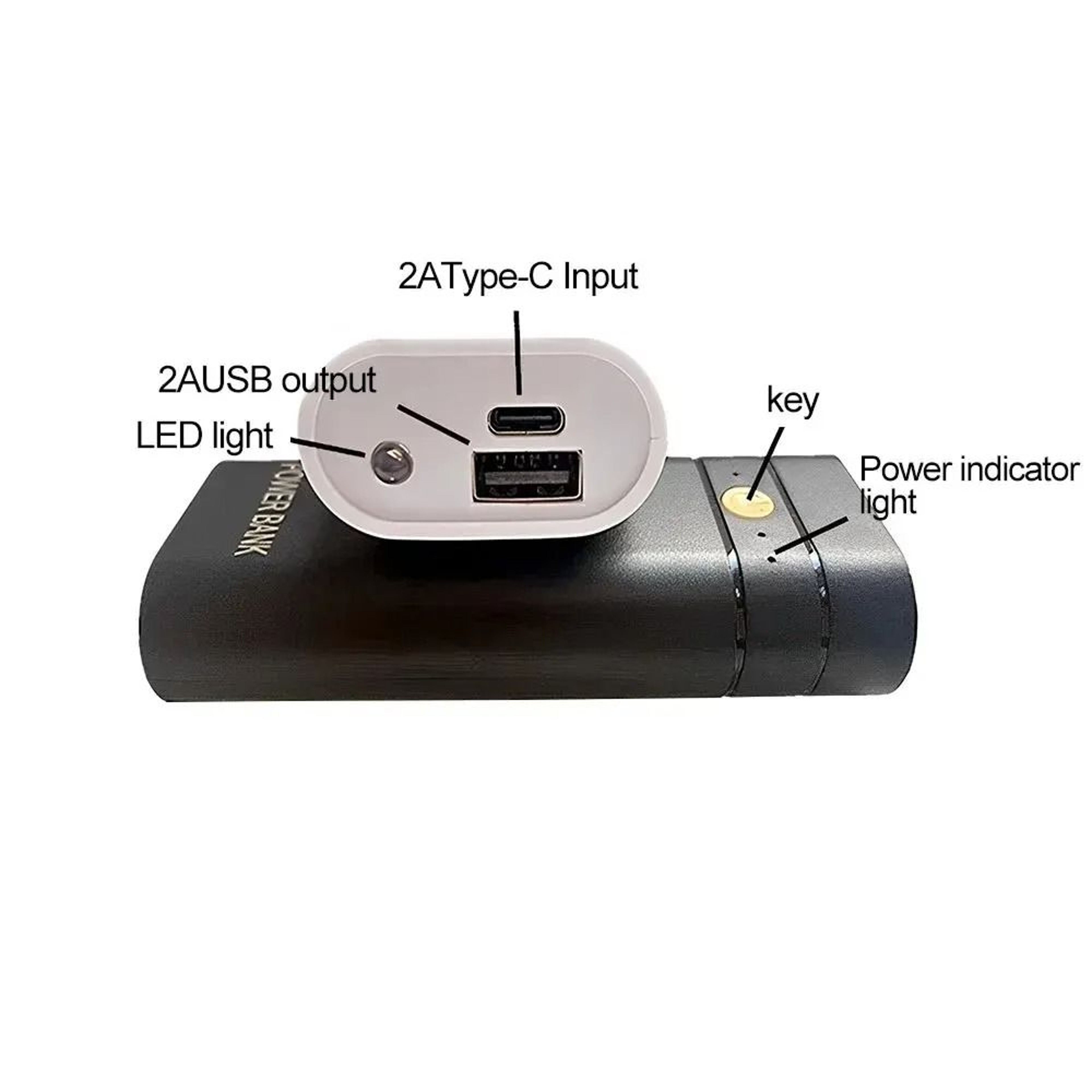 Portable Dual Slot Type C Power Bank Shell 3