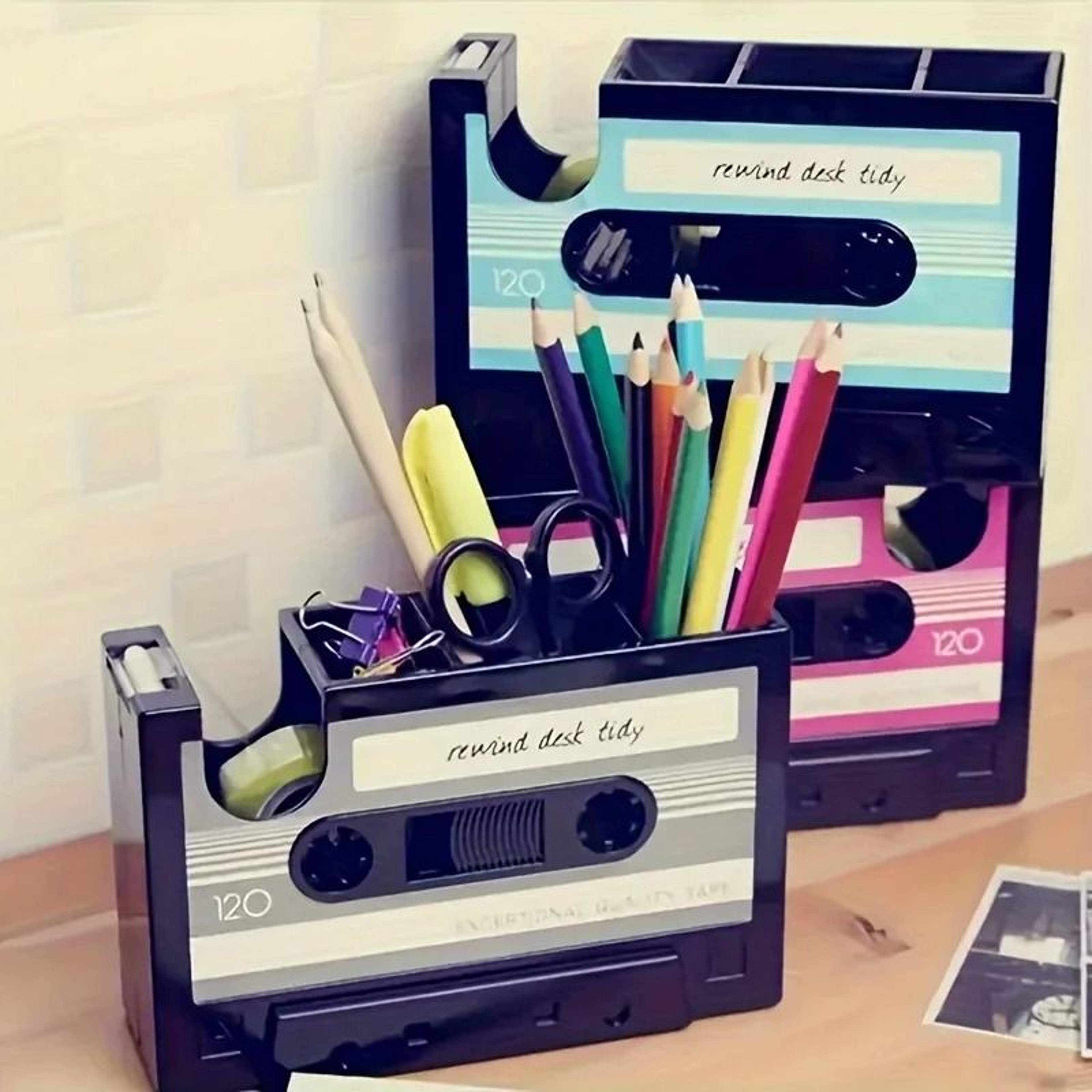 Retro Style Cassette Tape Pen Holder 3