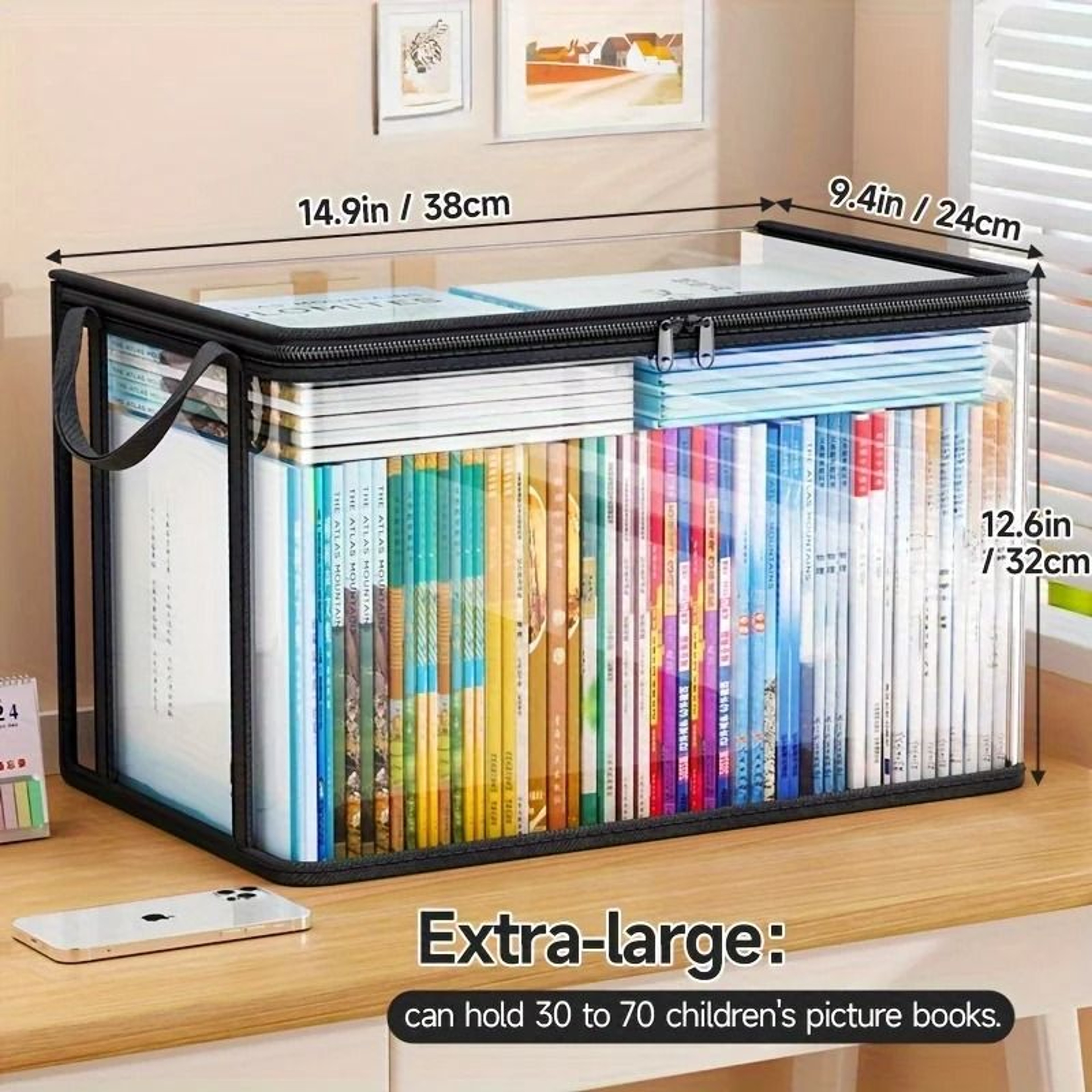 Large Capacity Transparent PVC Flip Top Storage Bag 0