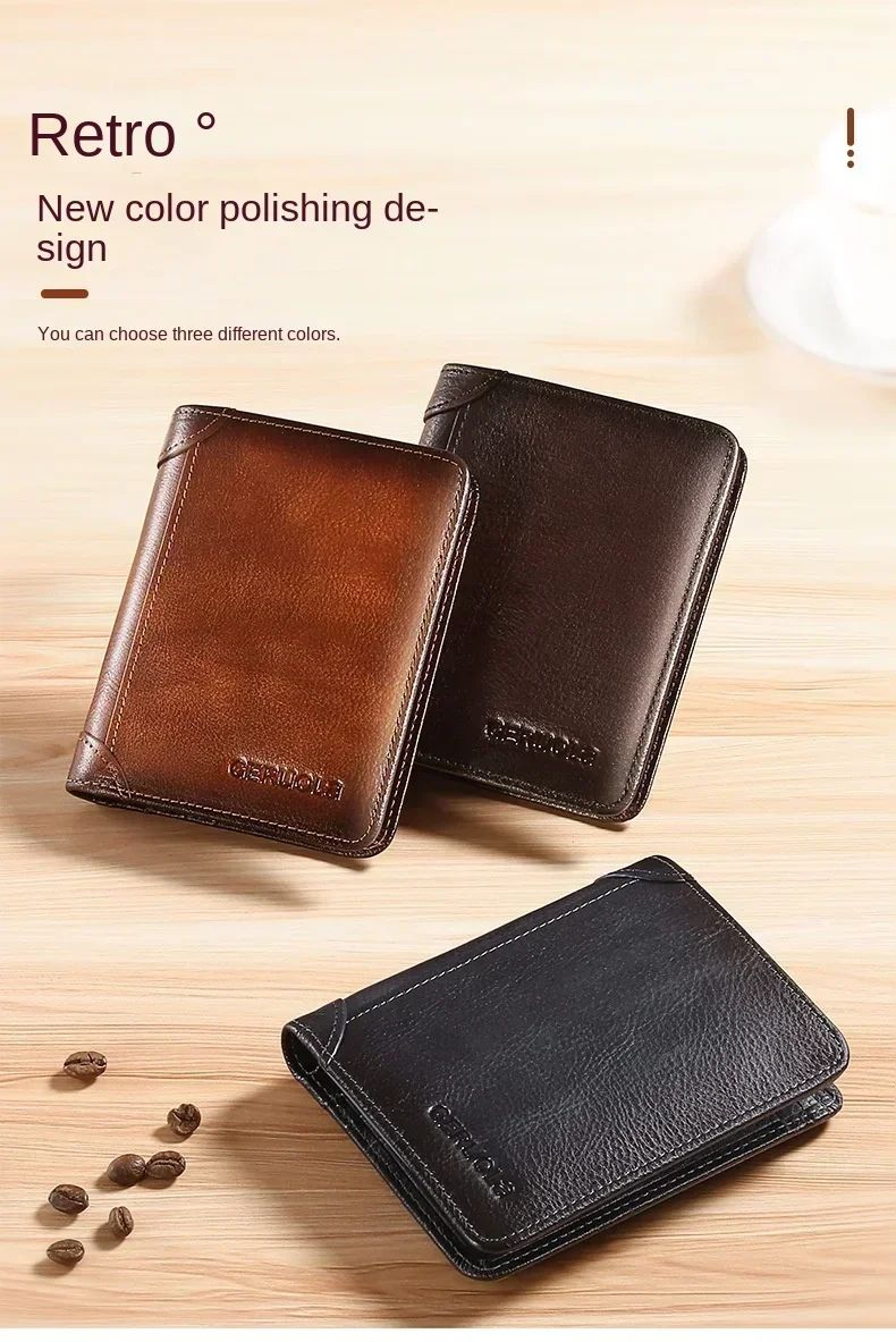 Genuine Leather RFID Trifold Wallet For Men 3