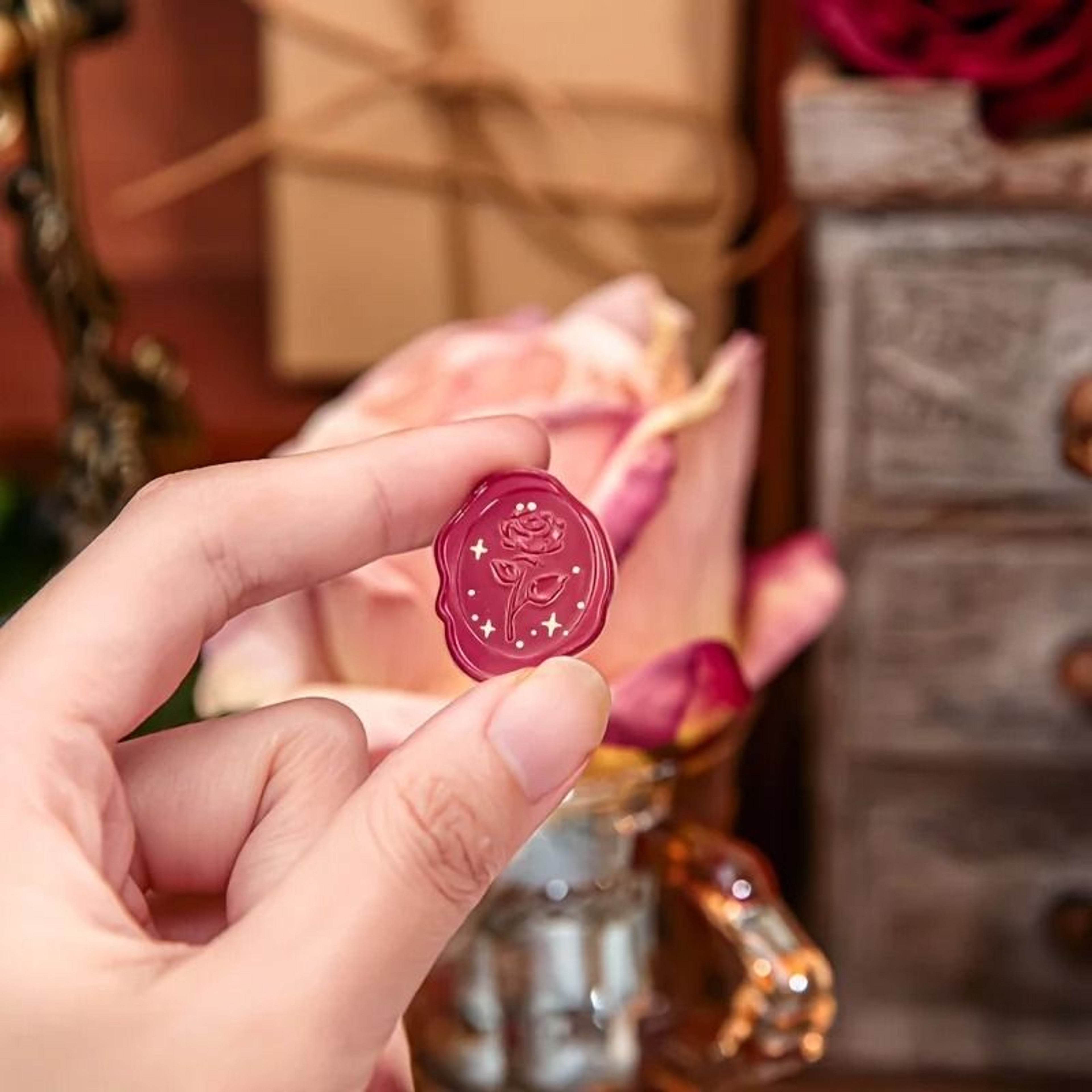 15 Piece Simulated Rose Wax Seal Sticker Set 5
