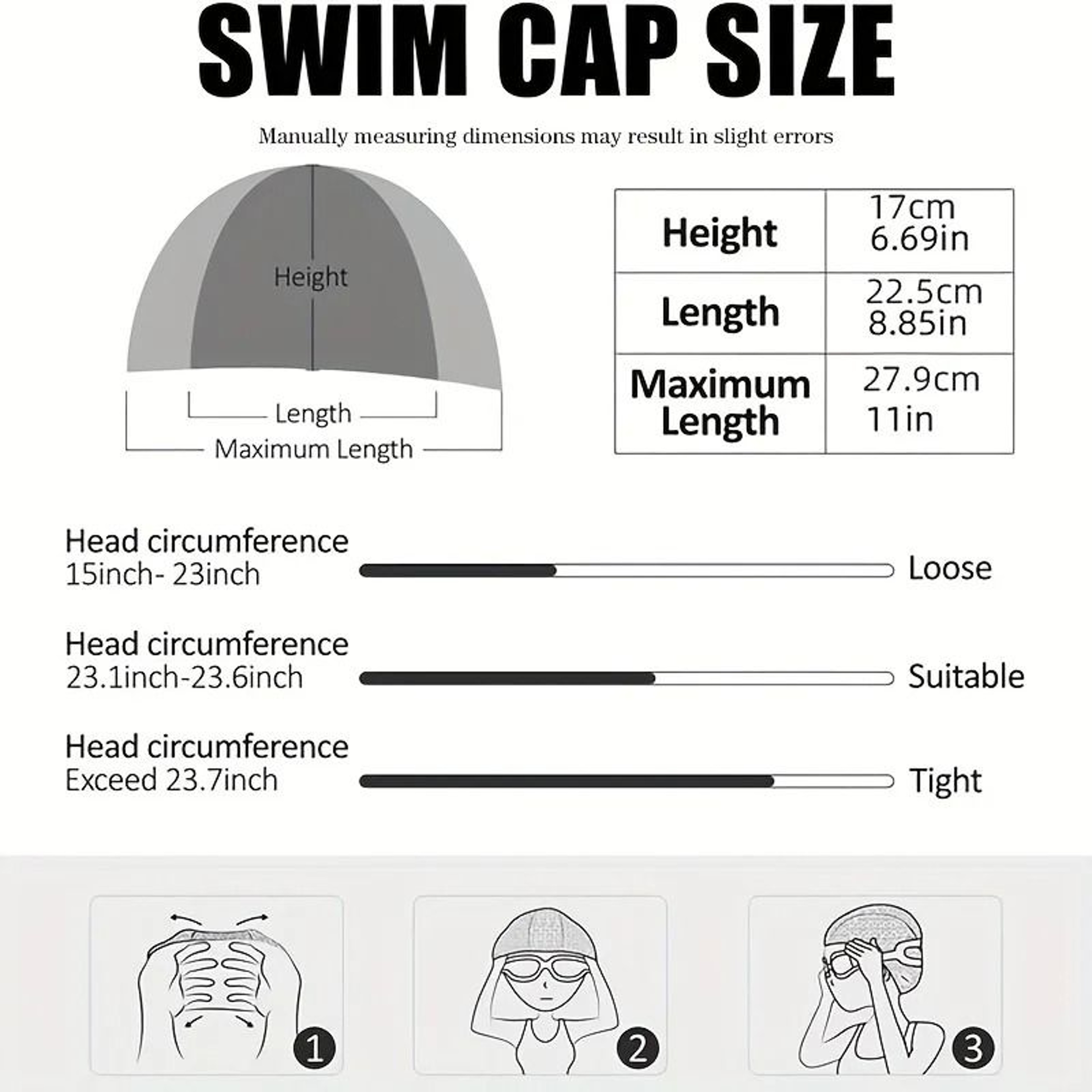 Unisex High Elasticity Silicone Swim Cap 2