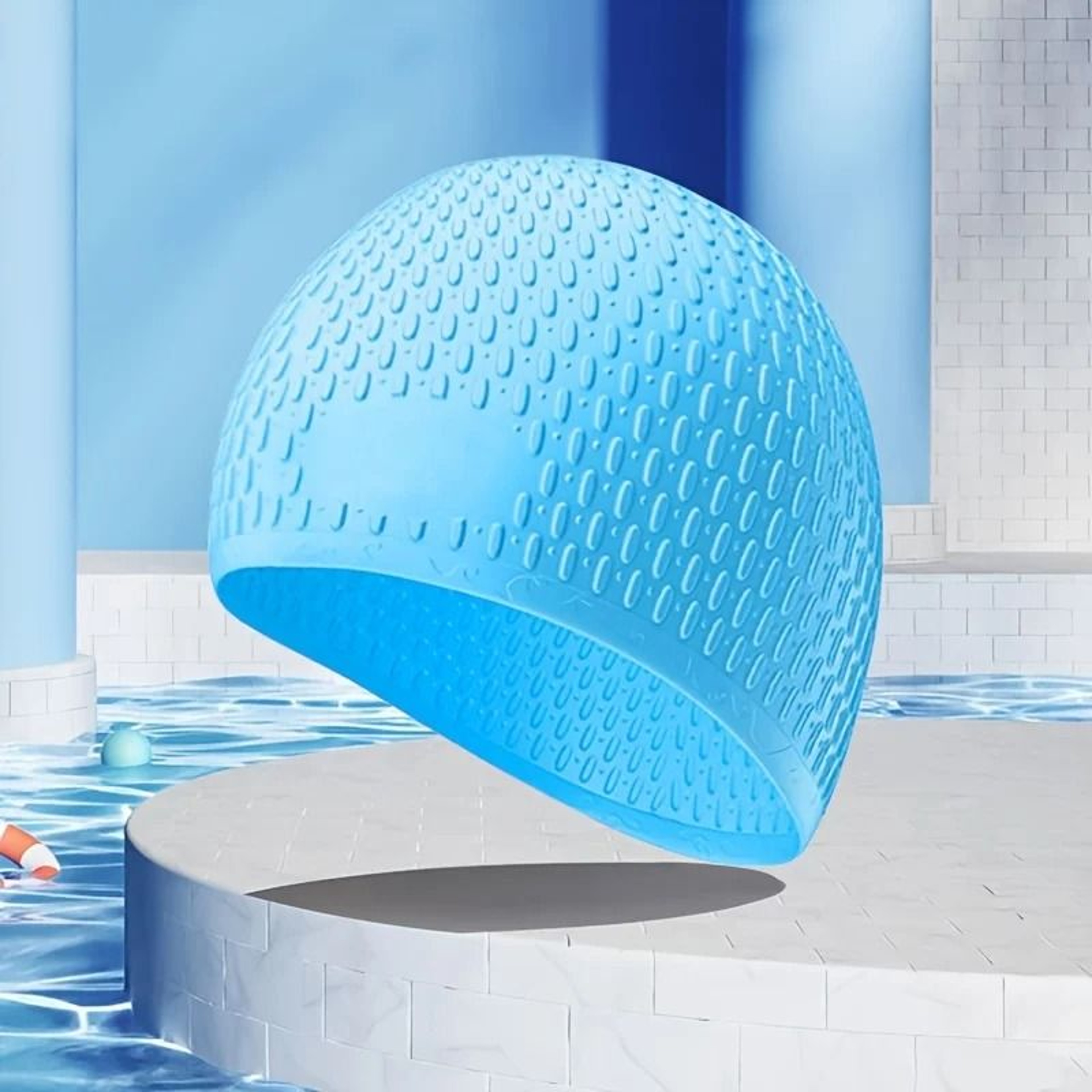 Unisex High Elasticity Silicone Swim Cap 8