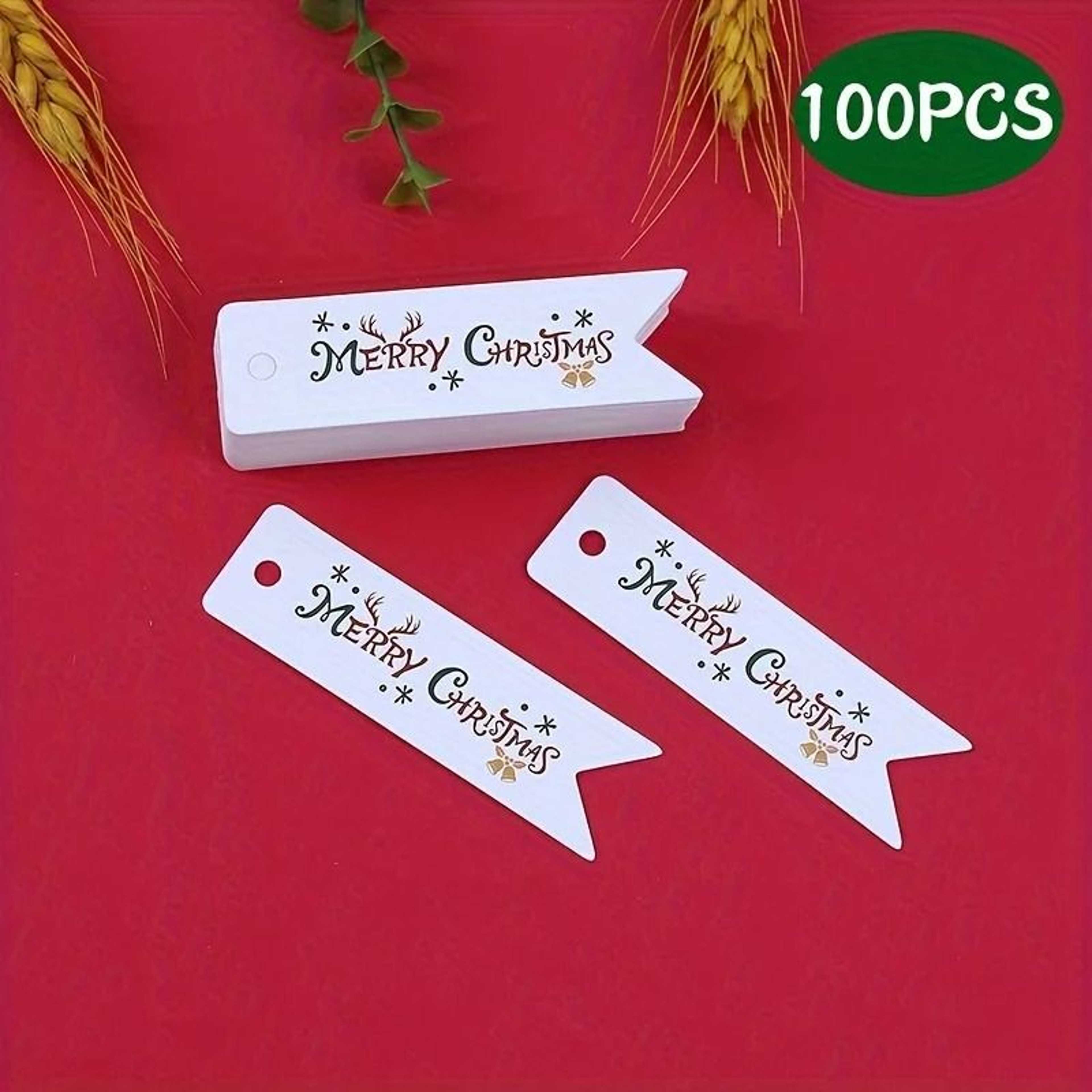 100 Piece Merry Christmas Kraft Paper Gift Labels 4