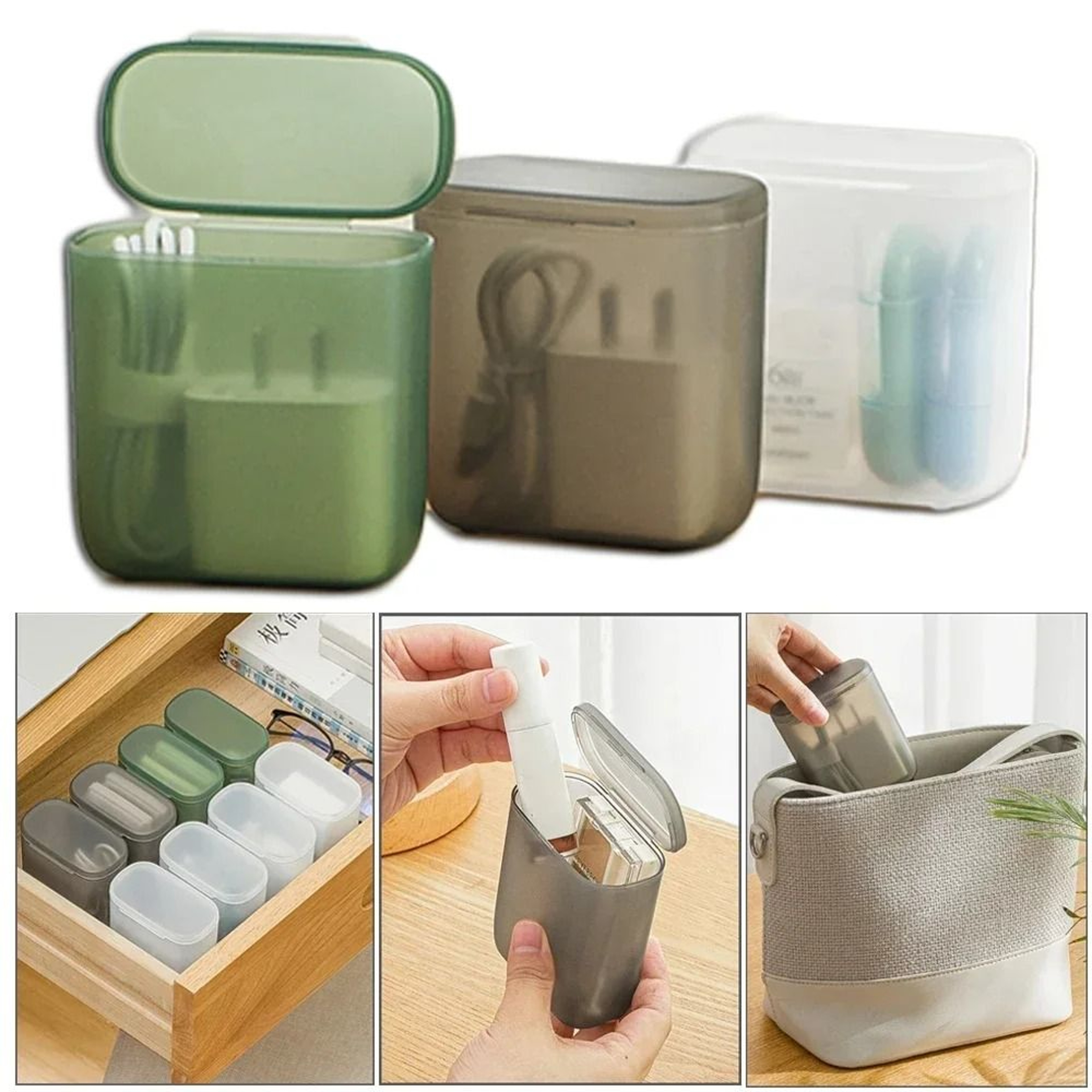 Portable Travel Data Cable Storage Box With Lid 5