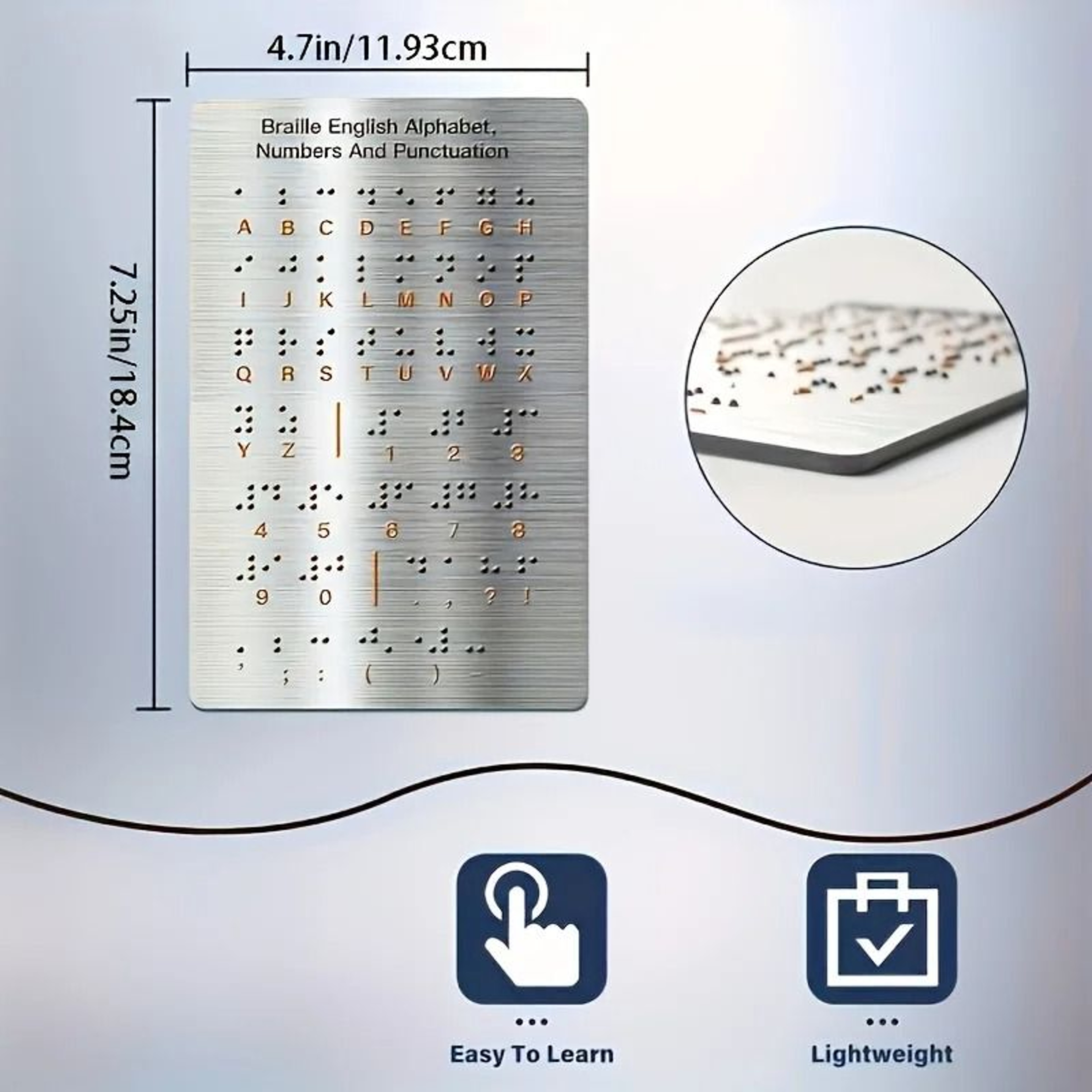 Durable Braille Letter And Number Learning Tool 2