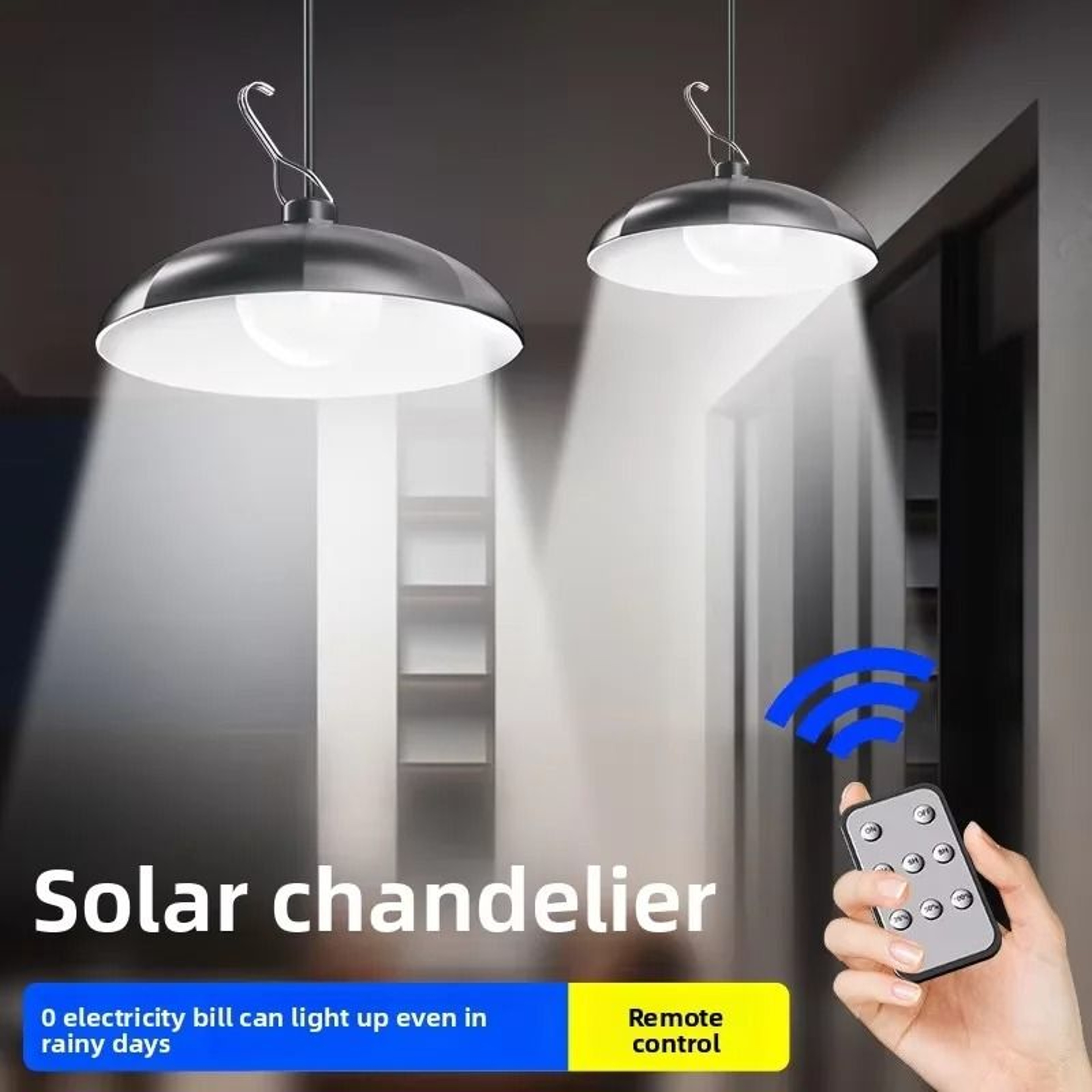 Split Type Dual Head Solar Pendant Light 2