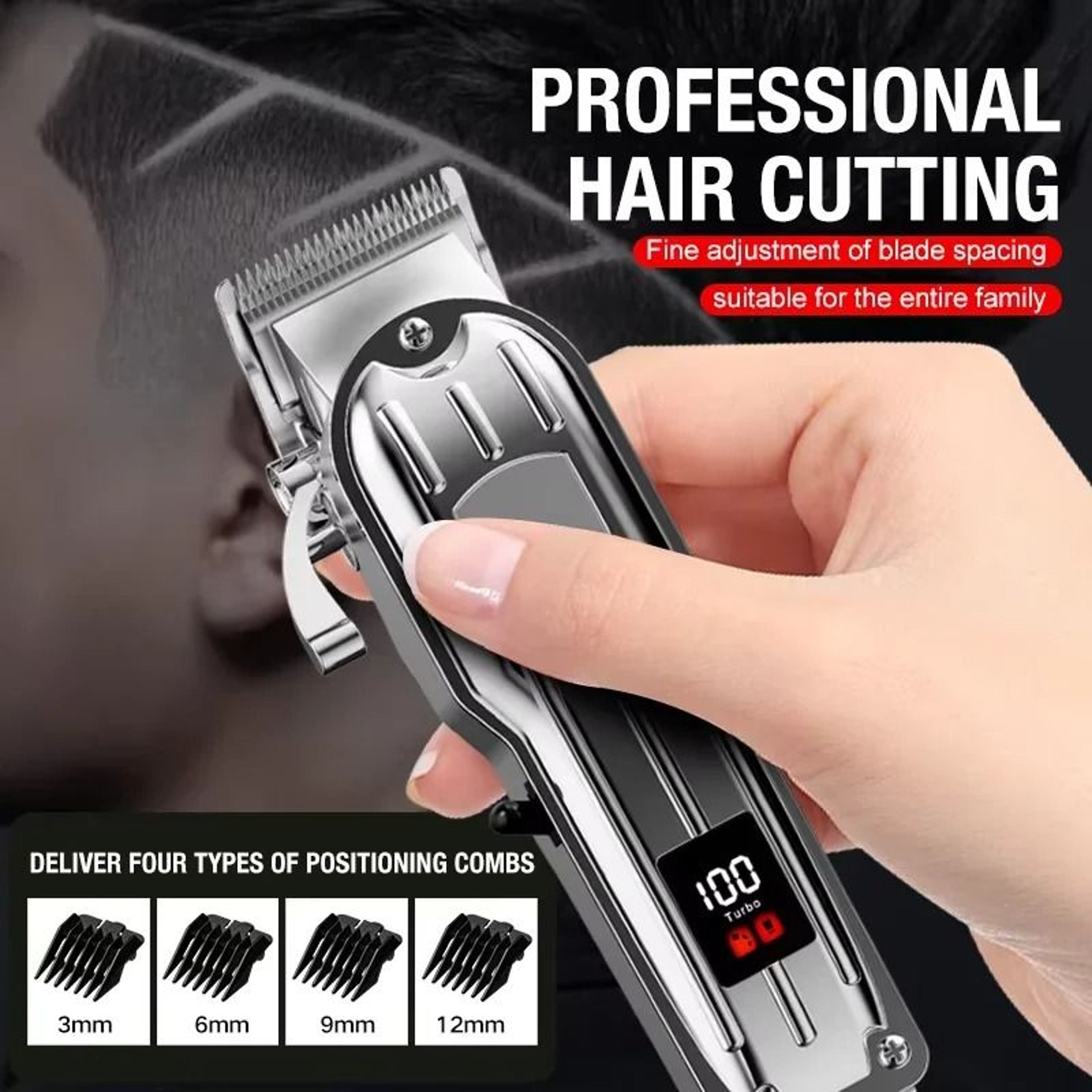 Professional All Metal Electric Hair Clipper 0