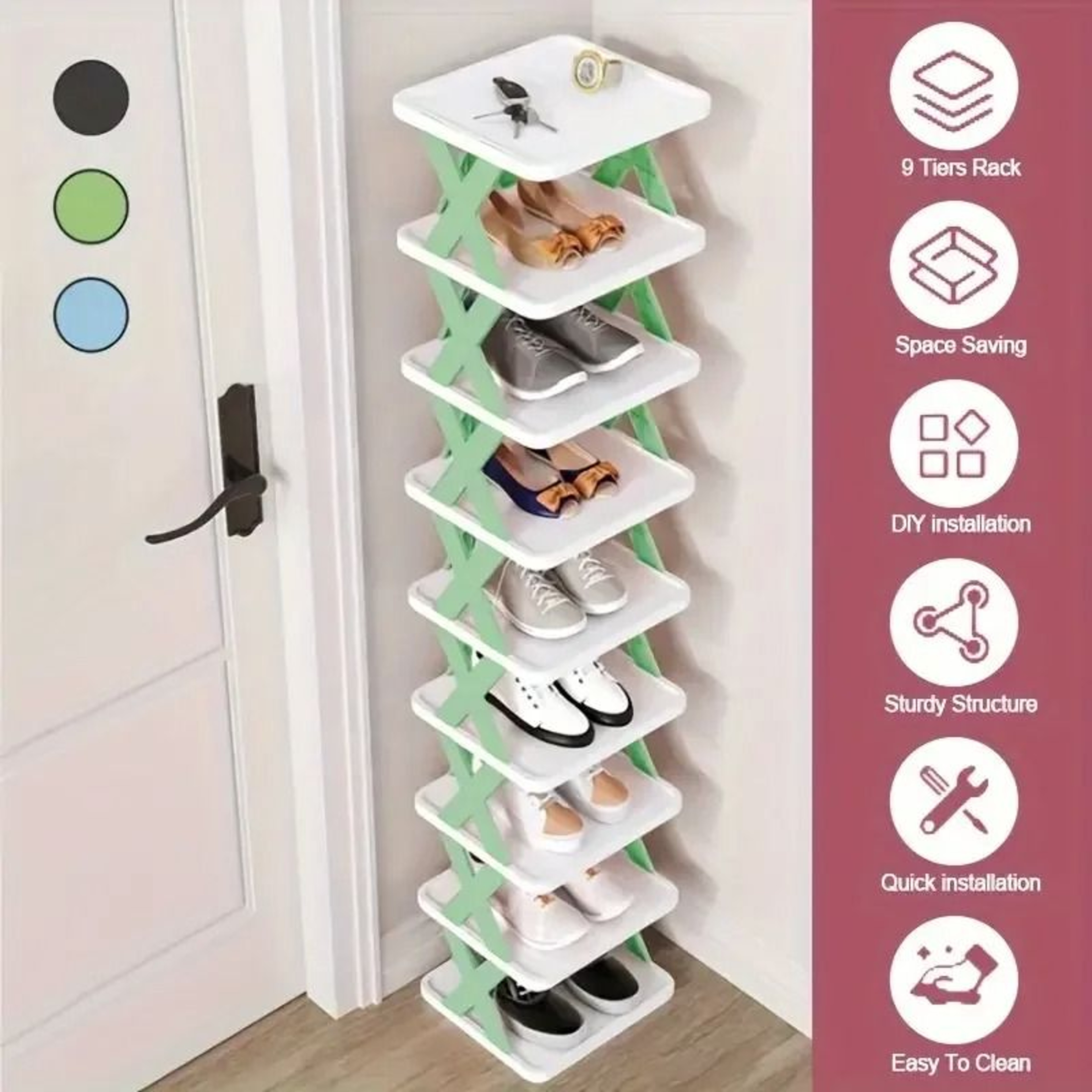 Vertical Space Saving Multi Layer Shoe Organizer 7