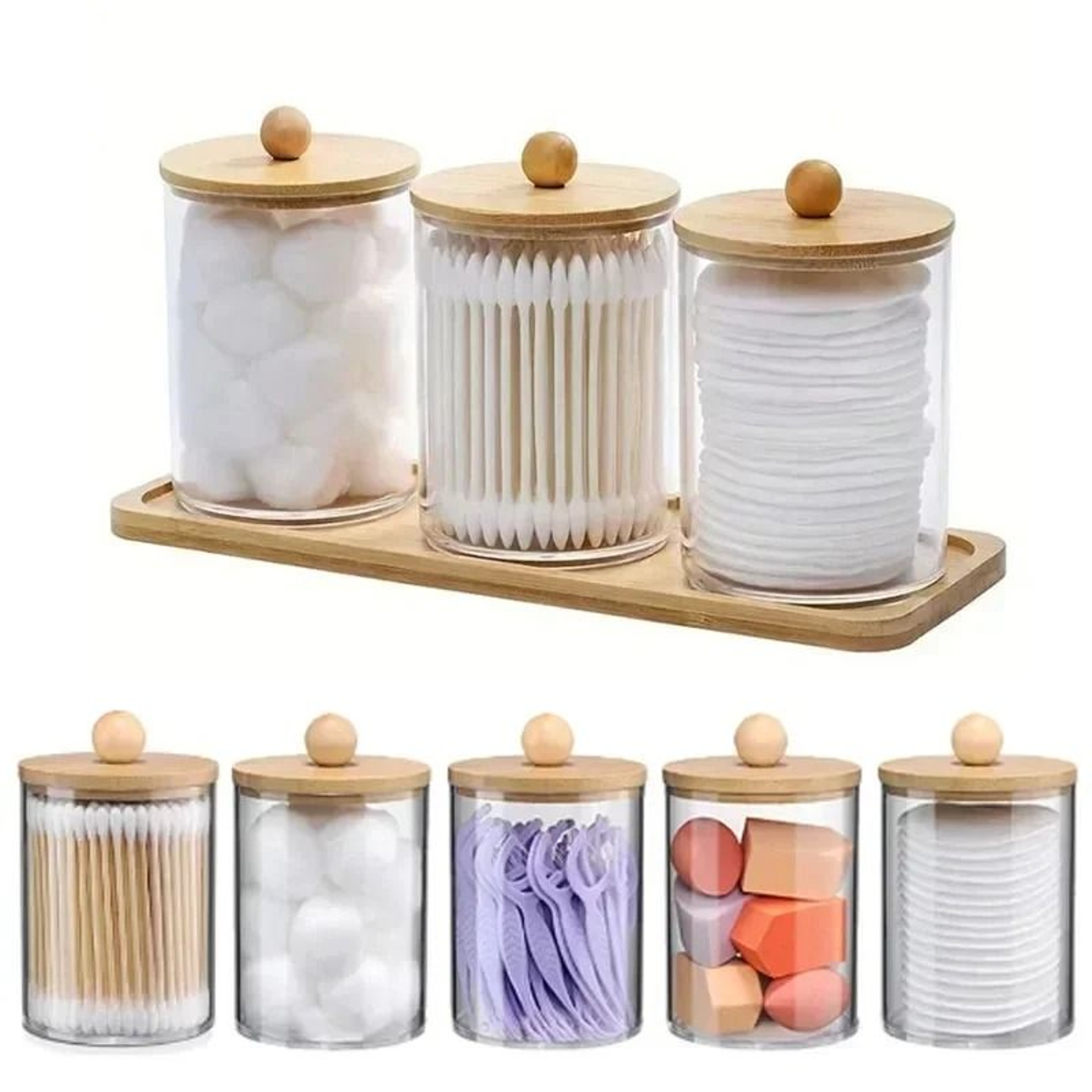 Crystal Clear Multi Purpose Desktop Storage Canister 0