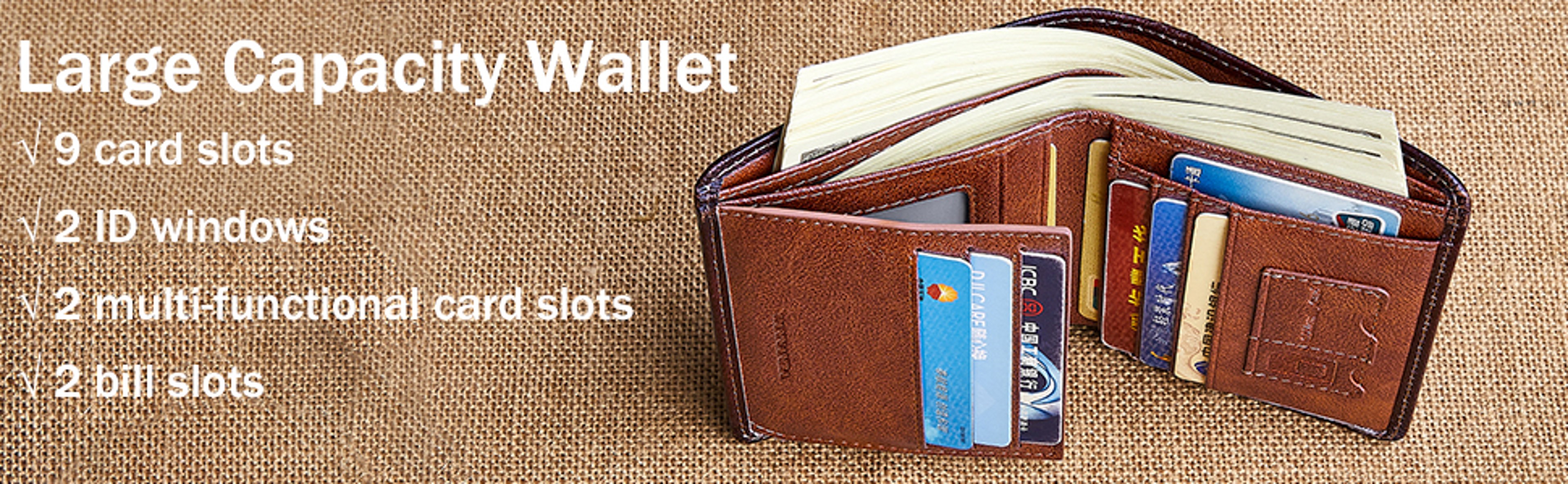 Genuine Leather RFID Trifold Wallet for Men – view 17