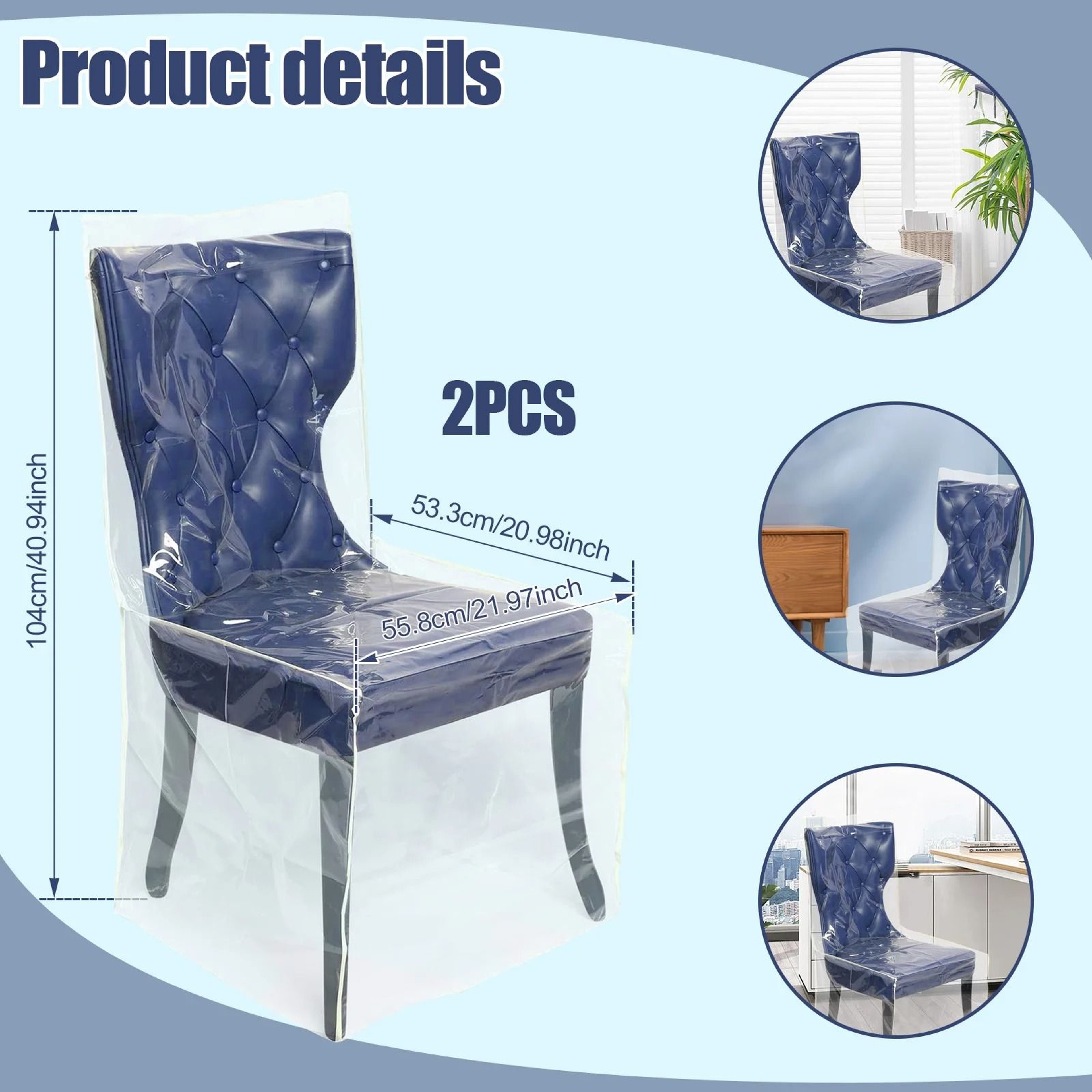 Clear Waterproof Dining Chair Protector Suite 7