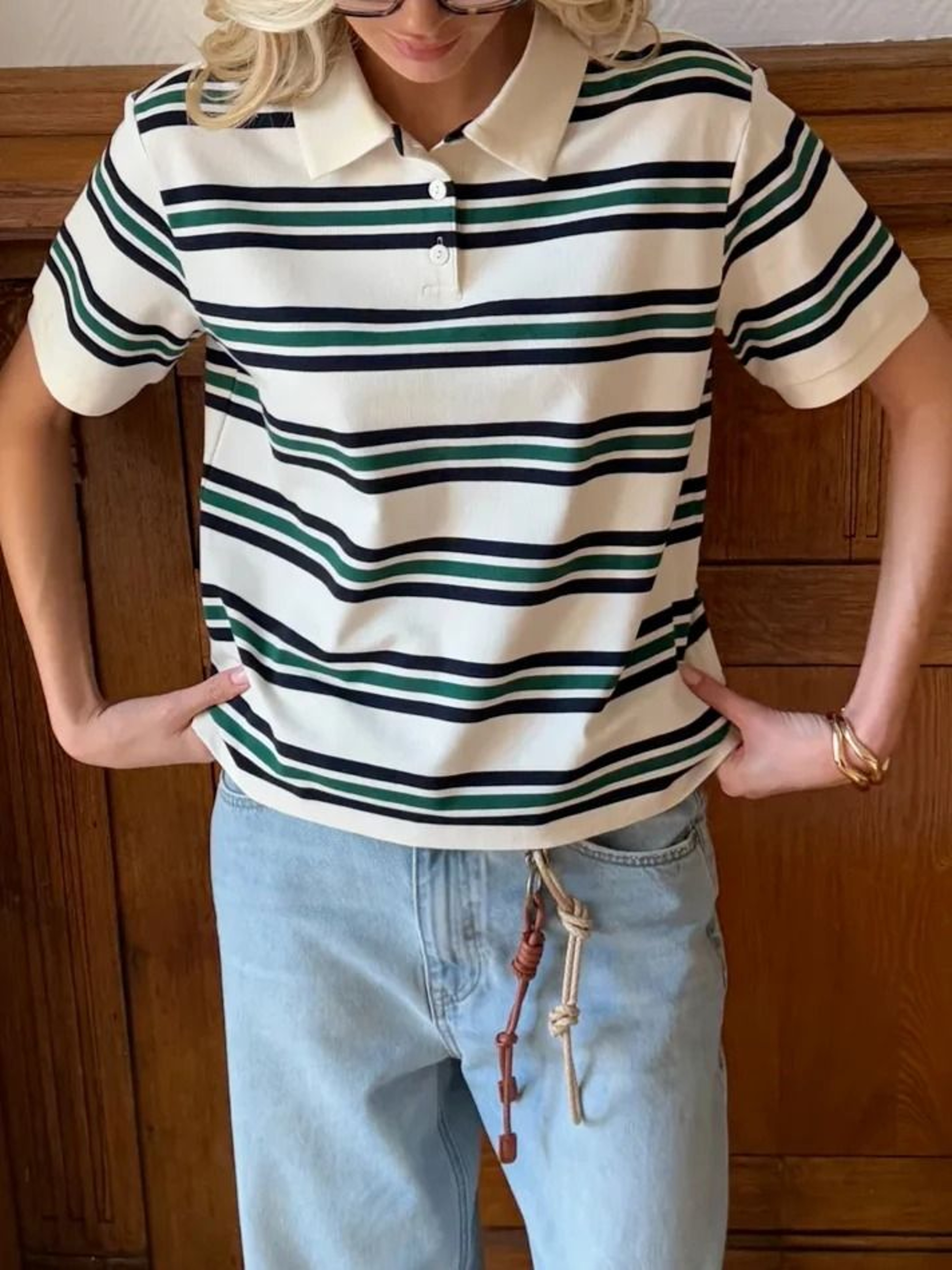 Soft Cotton Chic Polo Neck Tee 1