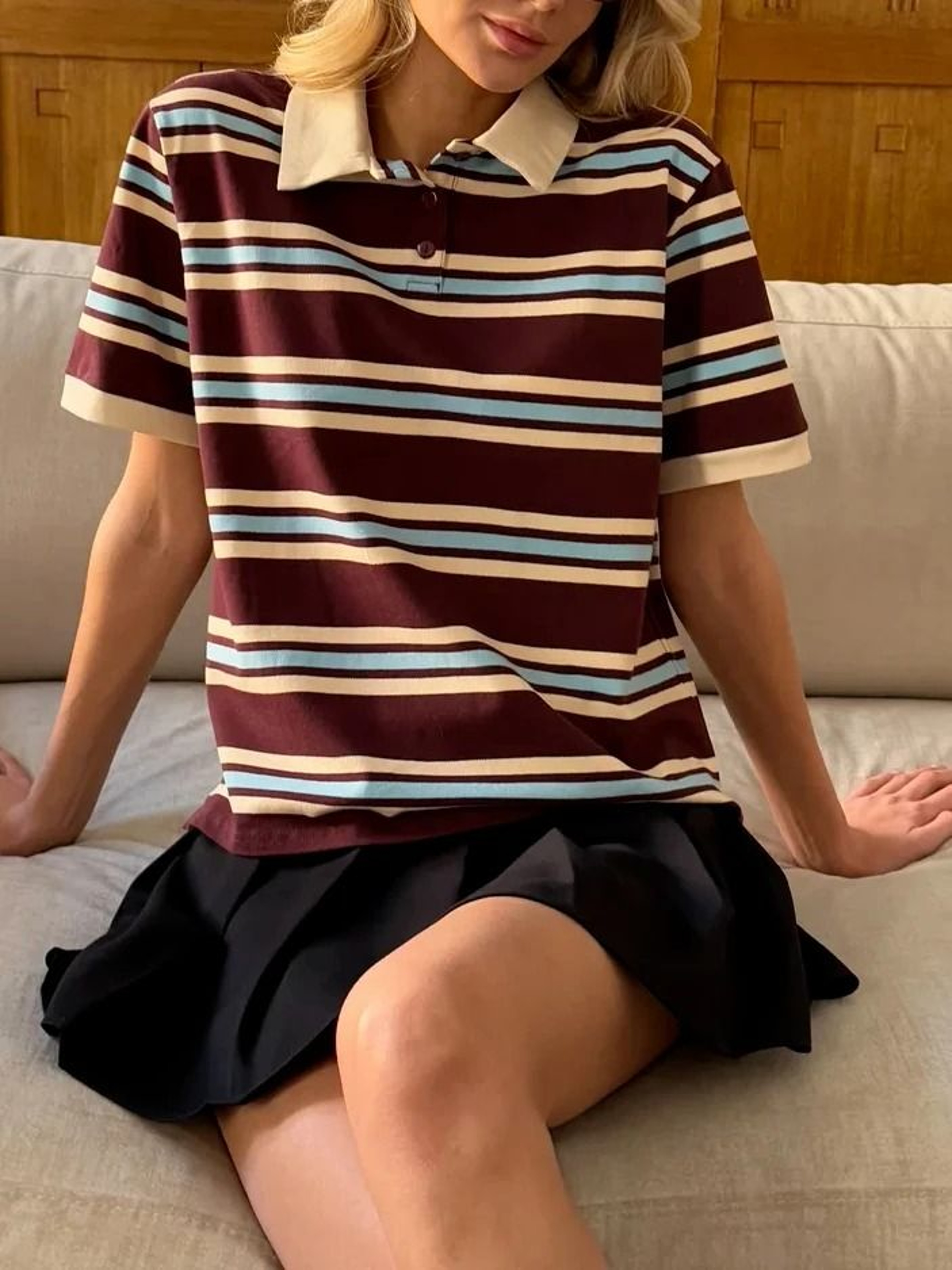 Soft Cotton Chic Polo Neck Tee 3