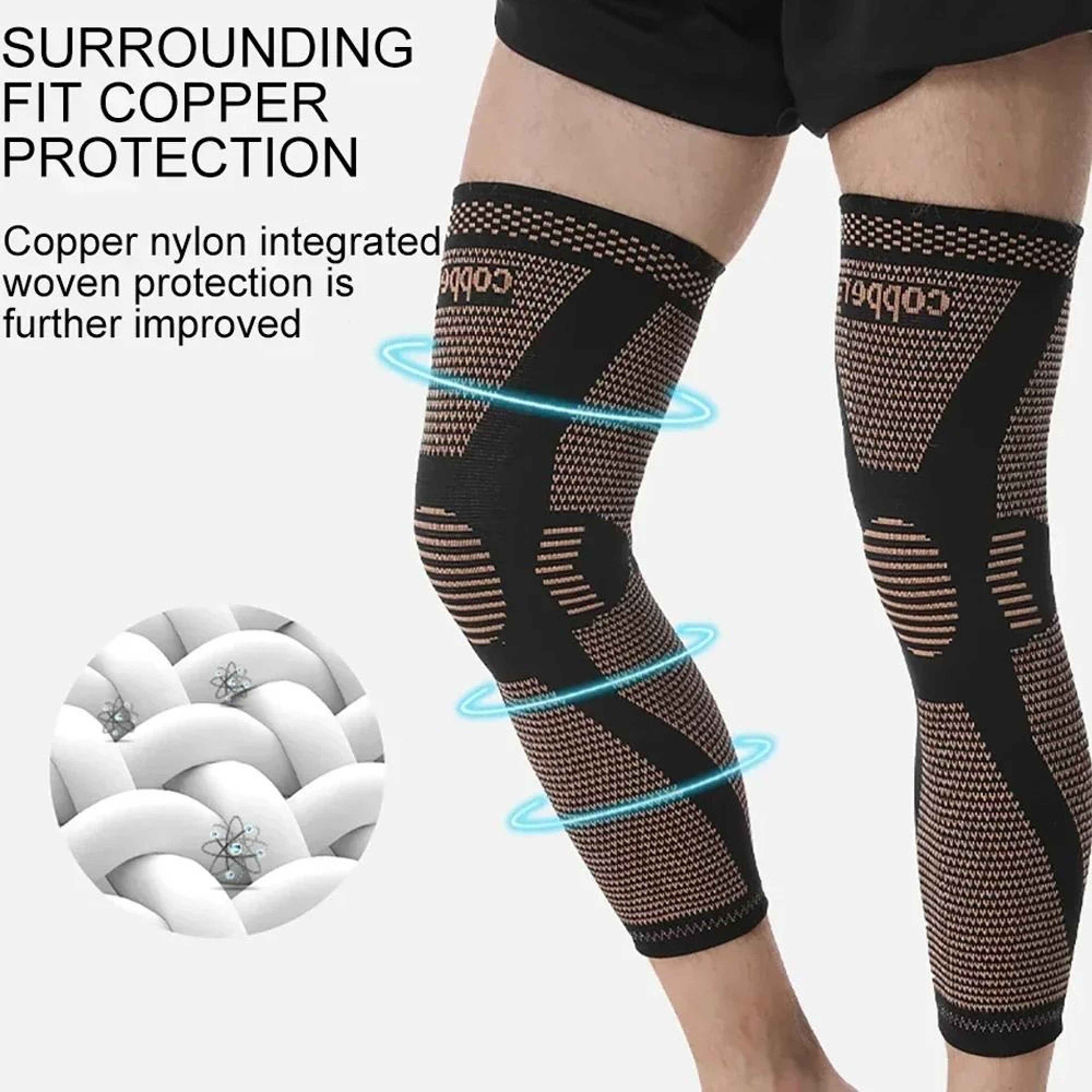 Copper Infused Compression Full Leg Sleeve 3