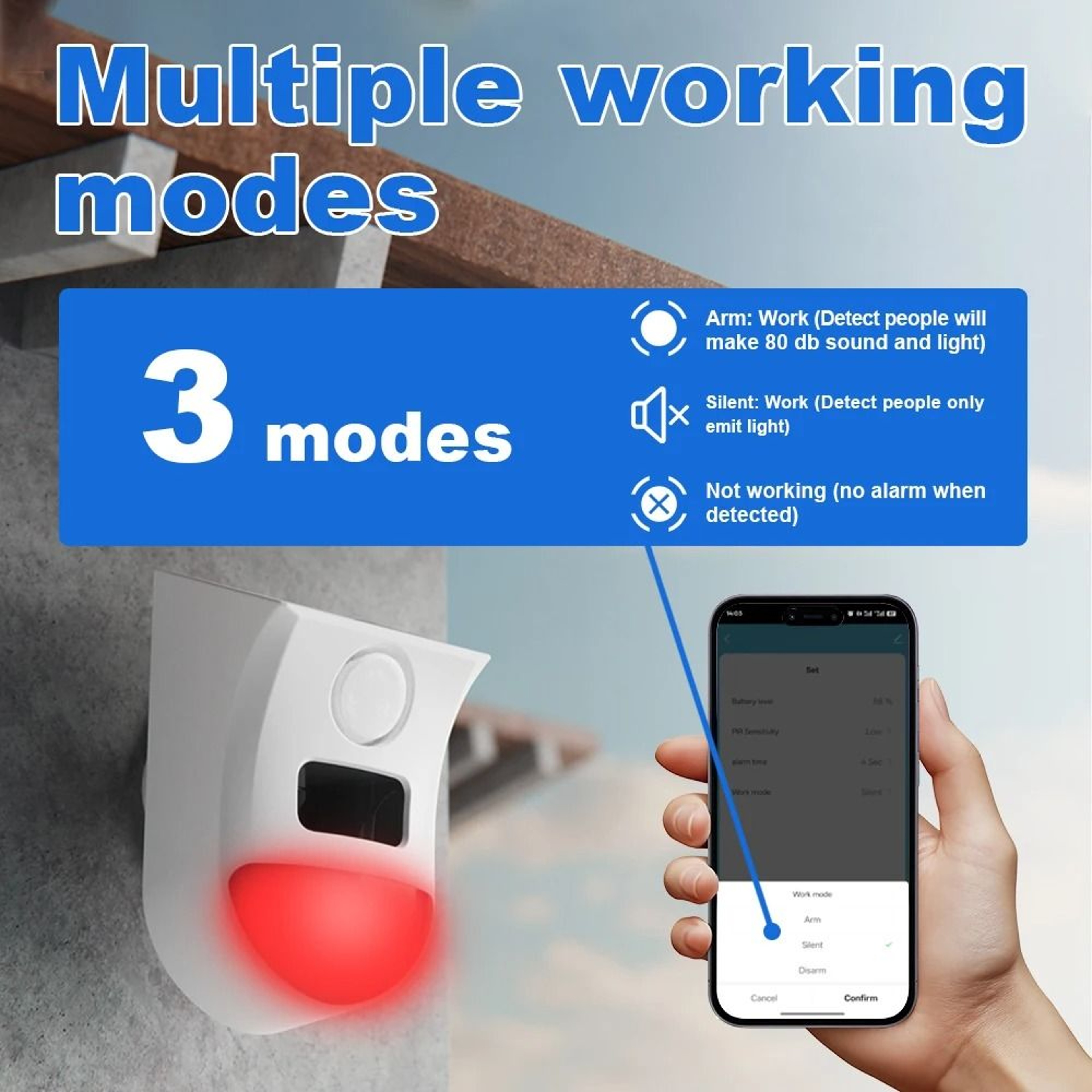 Solar Wireless Outdoor Smart Security Siren 1