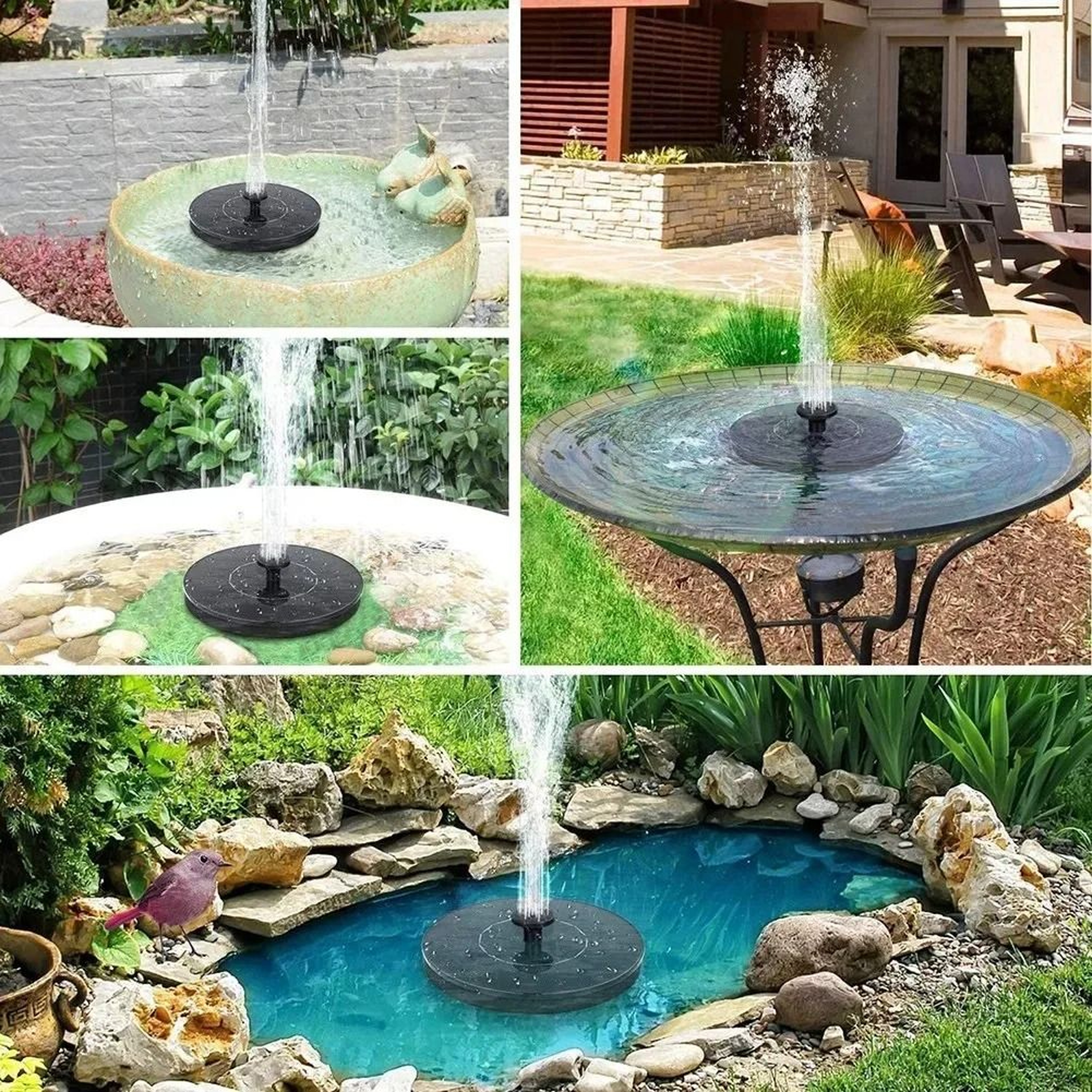 Solar Powered Floating Ecosystem Fountain 3