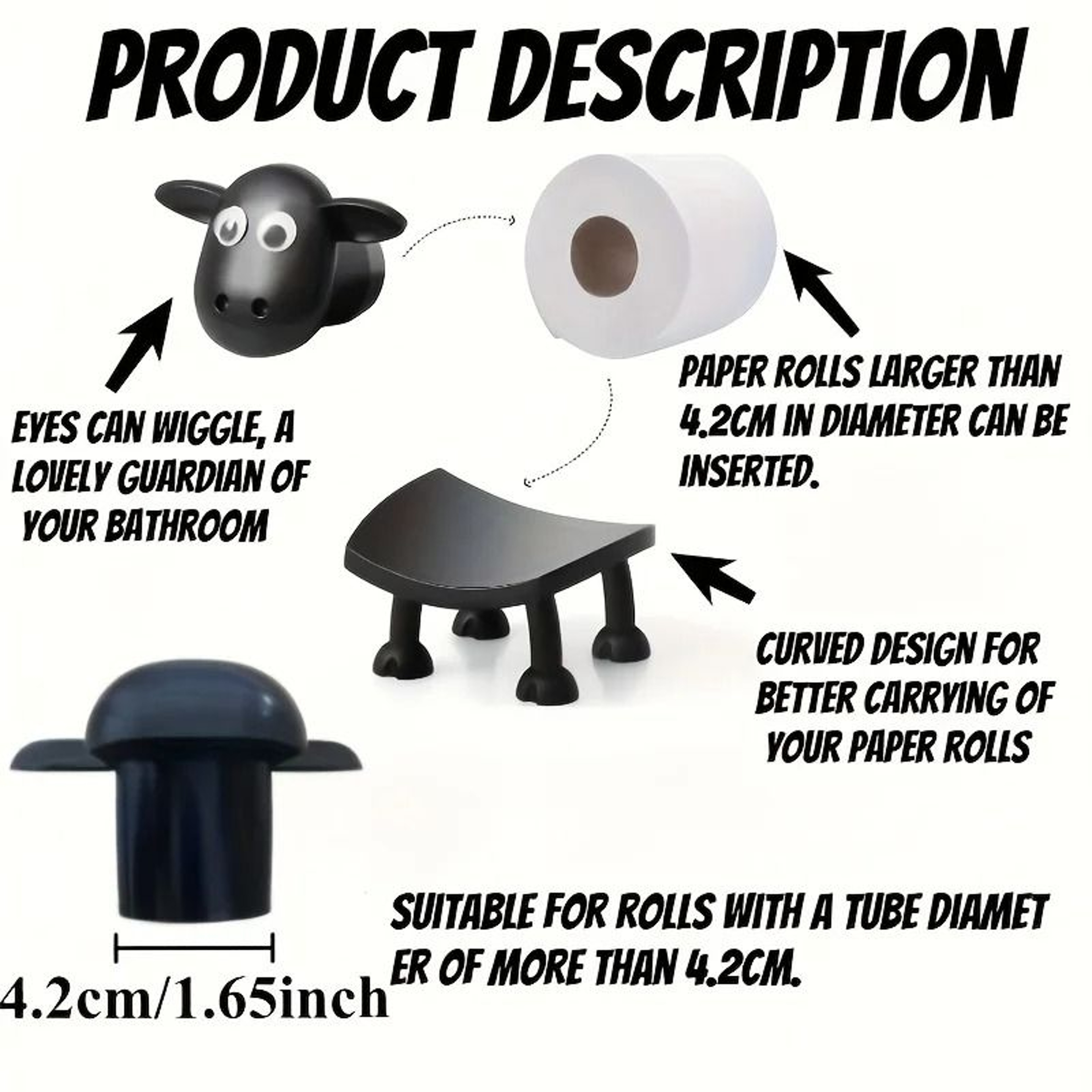 3D Printed Whimsical Sheep Toilet Paper Holder 3