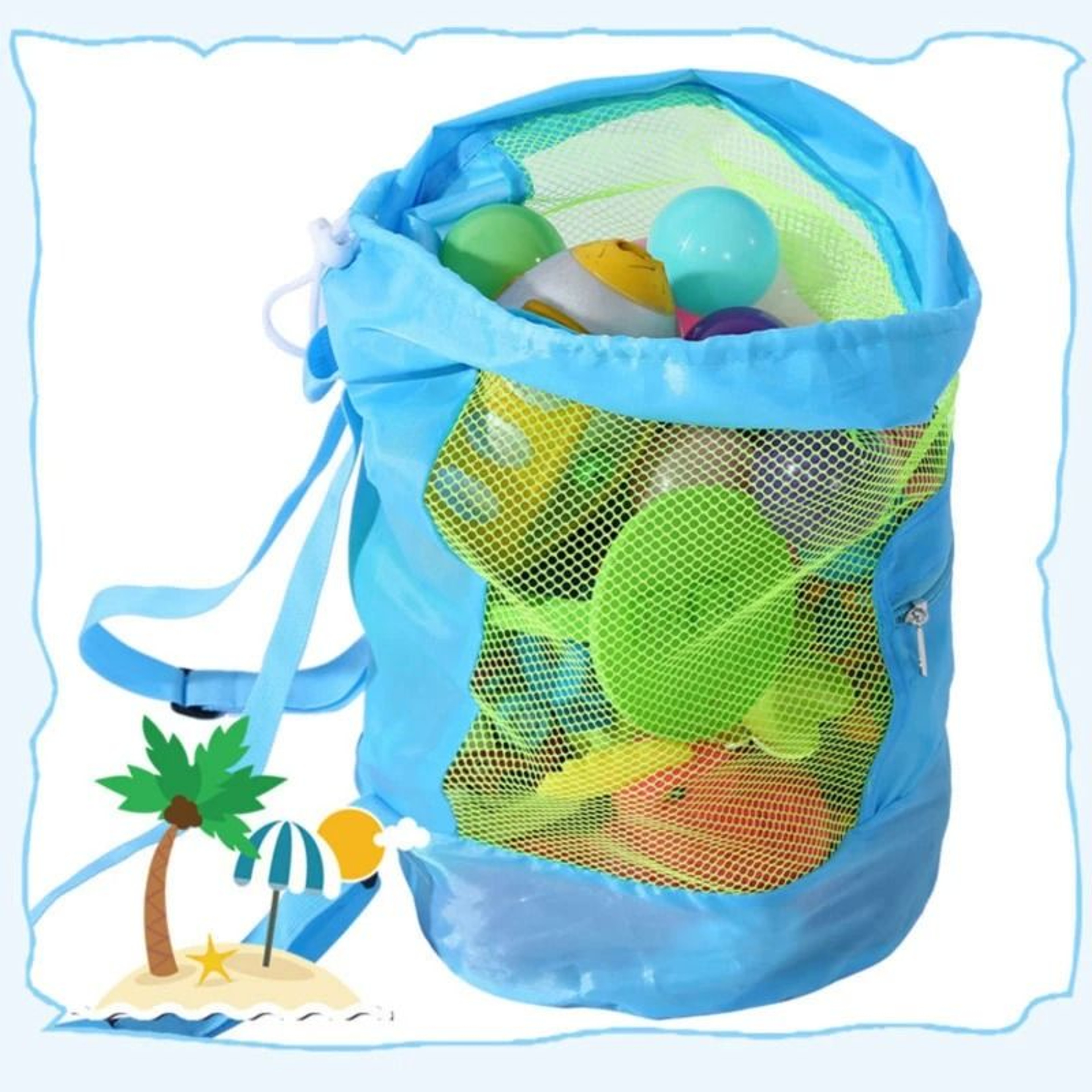 Foldable Mesh Beach Storage Backpack 4