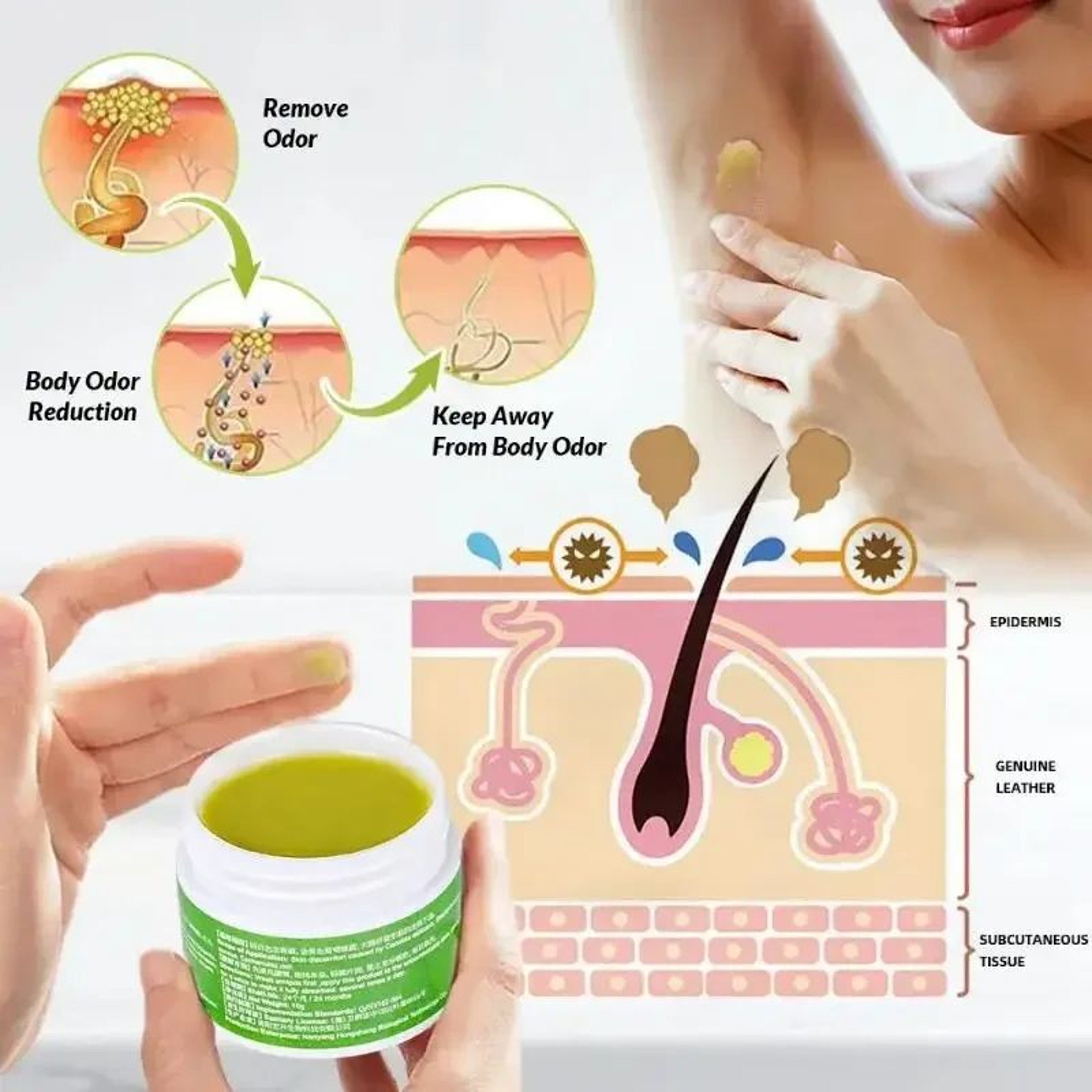 Refreshing Body Odor Removal Cream With Long Lasting Deodorant Protection 4