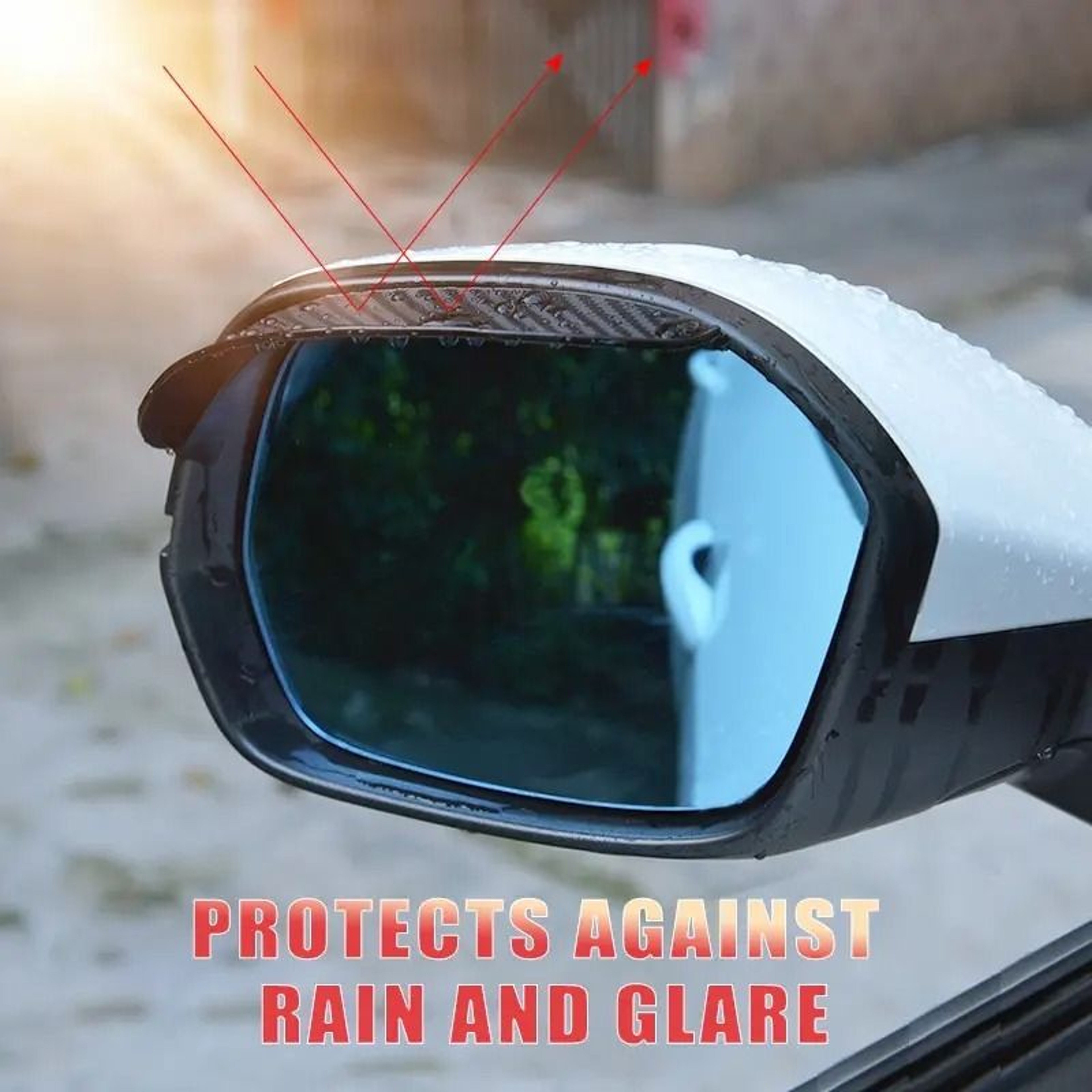 Universal Carbon Fiber Rearview Rain Shields 3