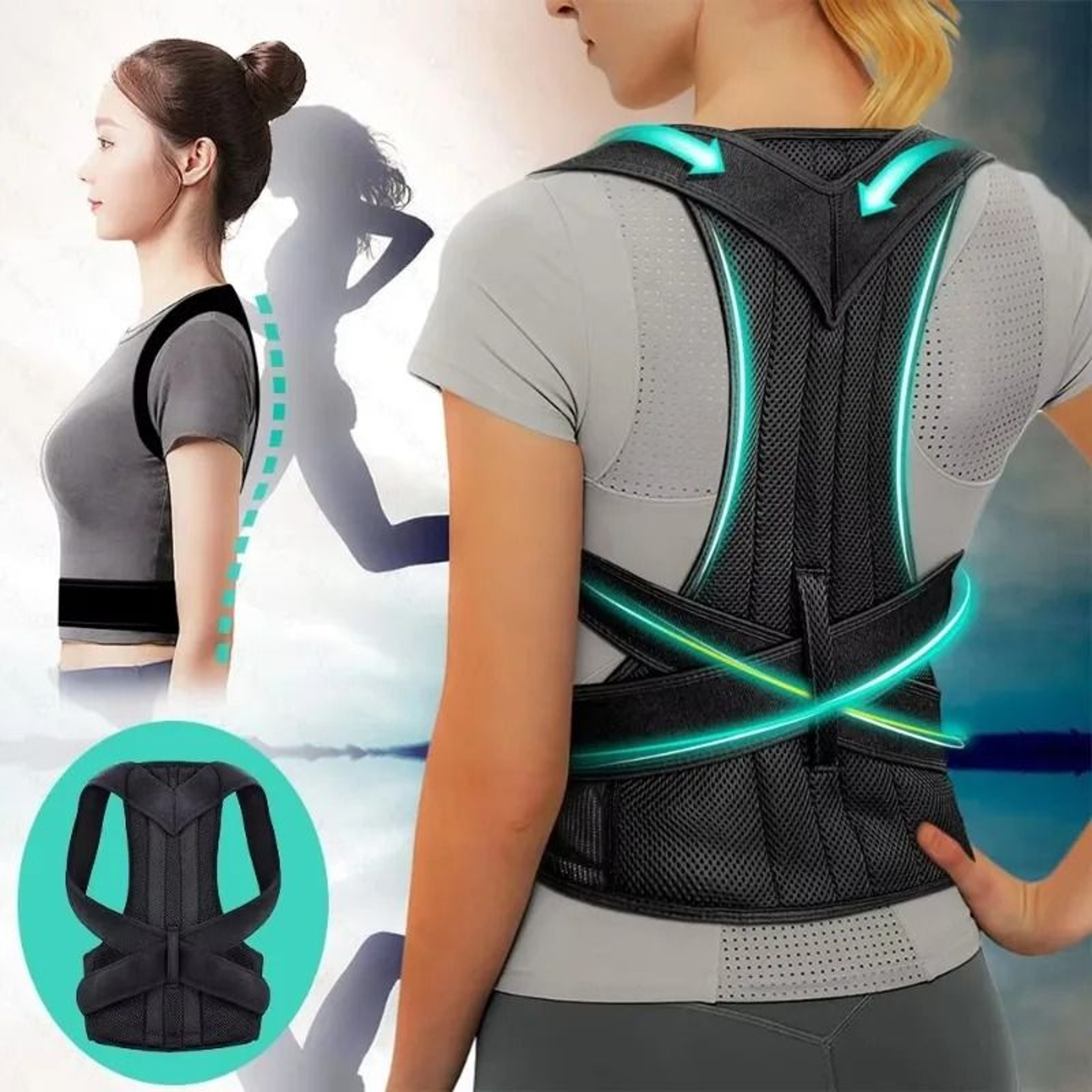 One Piece Unisex Orthopedic Full Back Support Brace 0