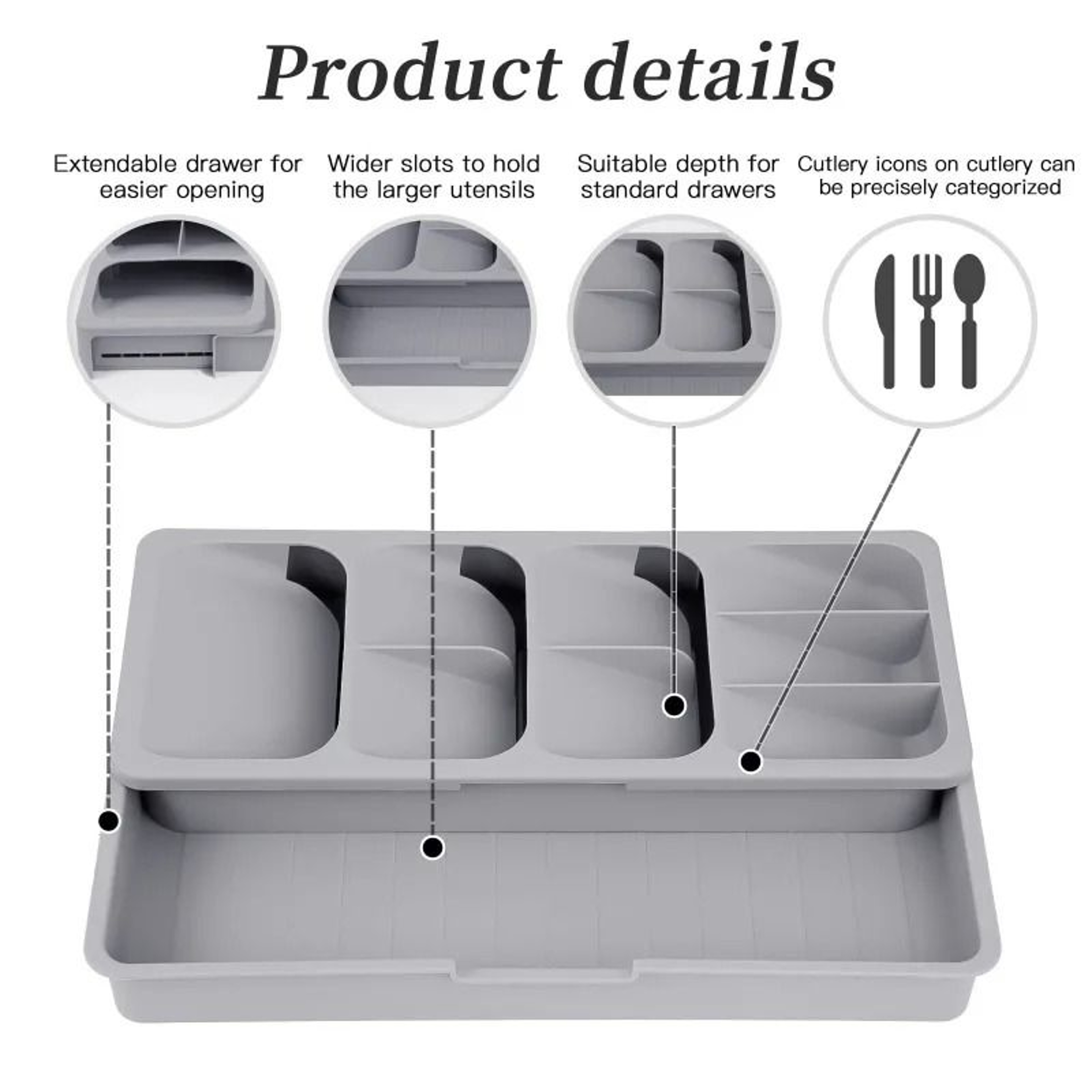 Modular Bamboo Culinary And Tableware Storage Tray 1
