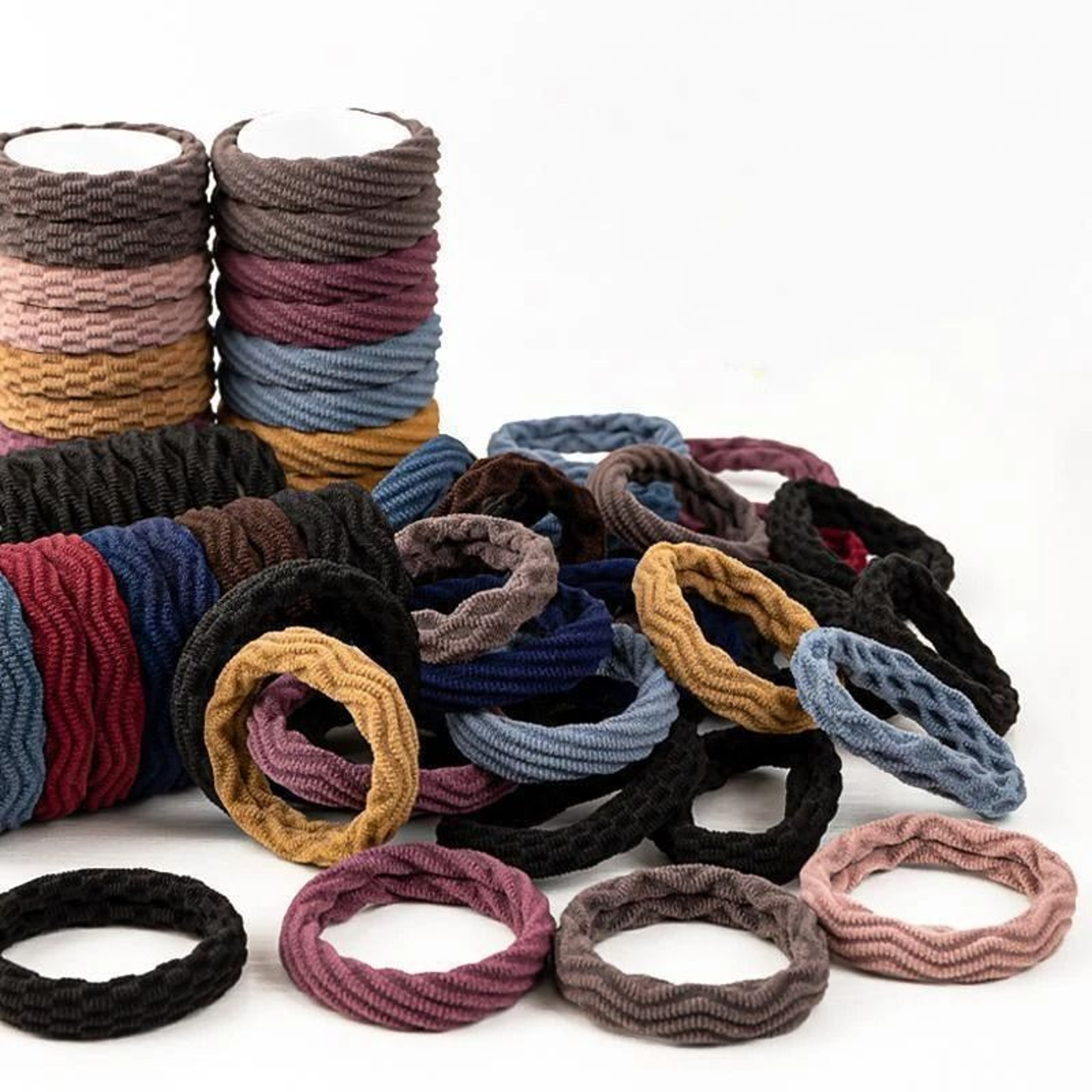 20 Piece High Elasticity Jacquard Pattern Hair Rope Set 0