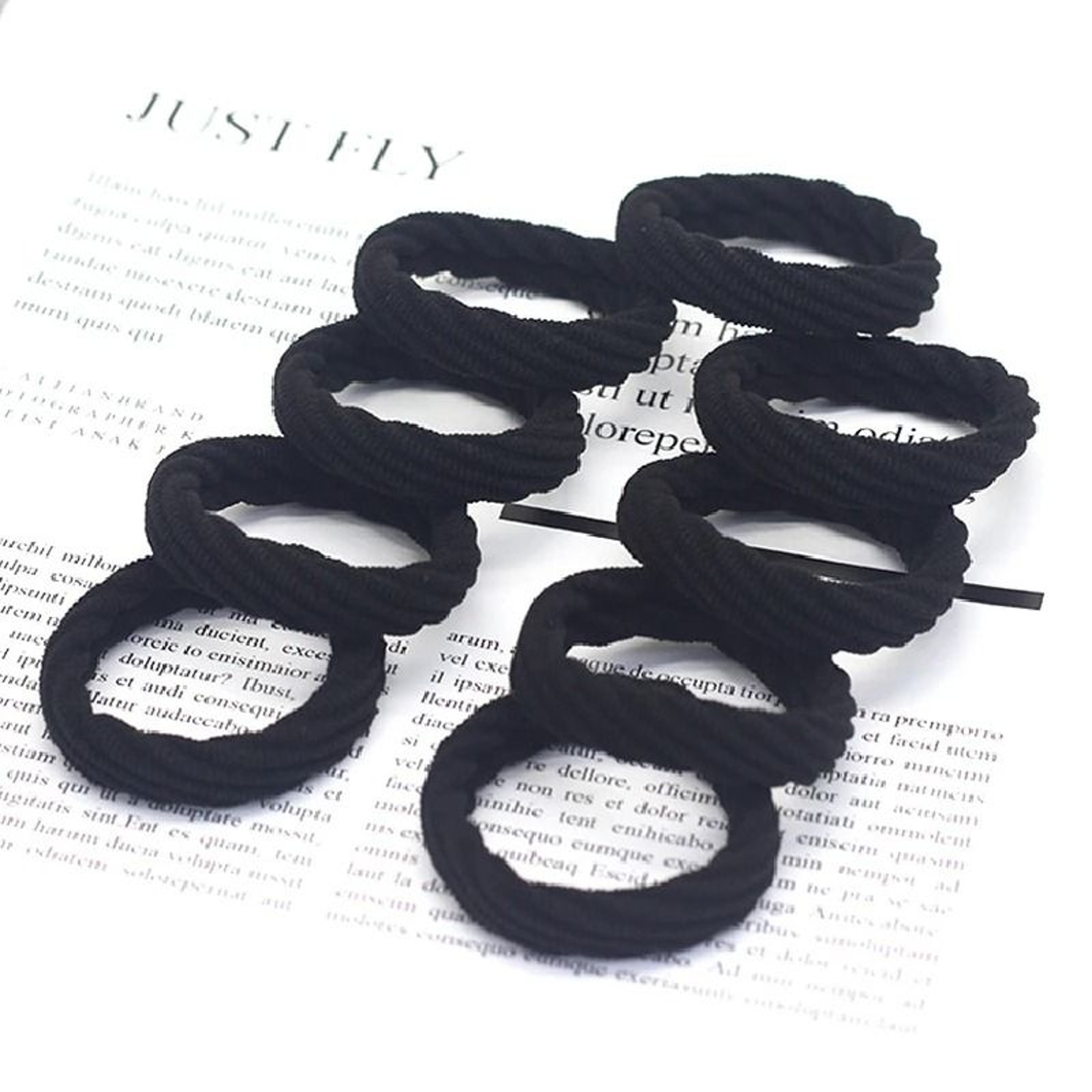 20 Piece High Elasticity Jacquard Pattern Hair Rope Set 12