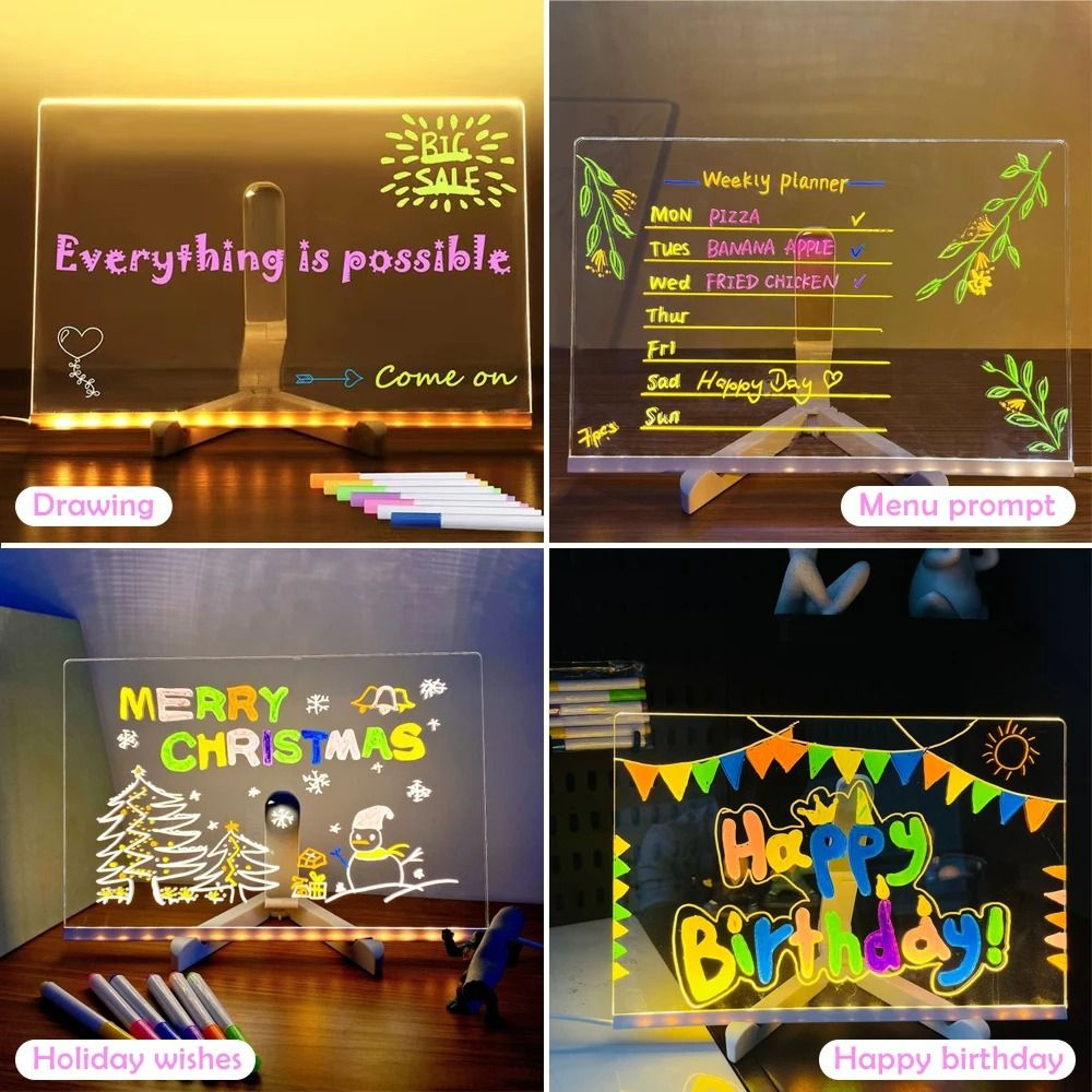 DIY Acrylic LED Glowing Message And Drawing Board 2