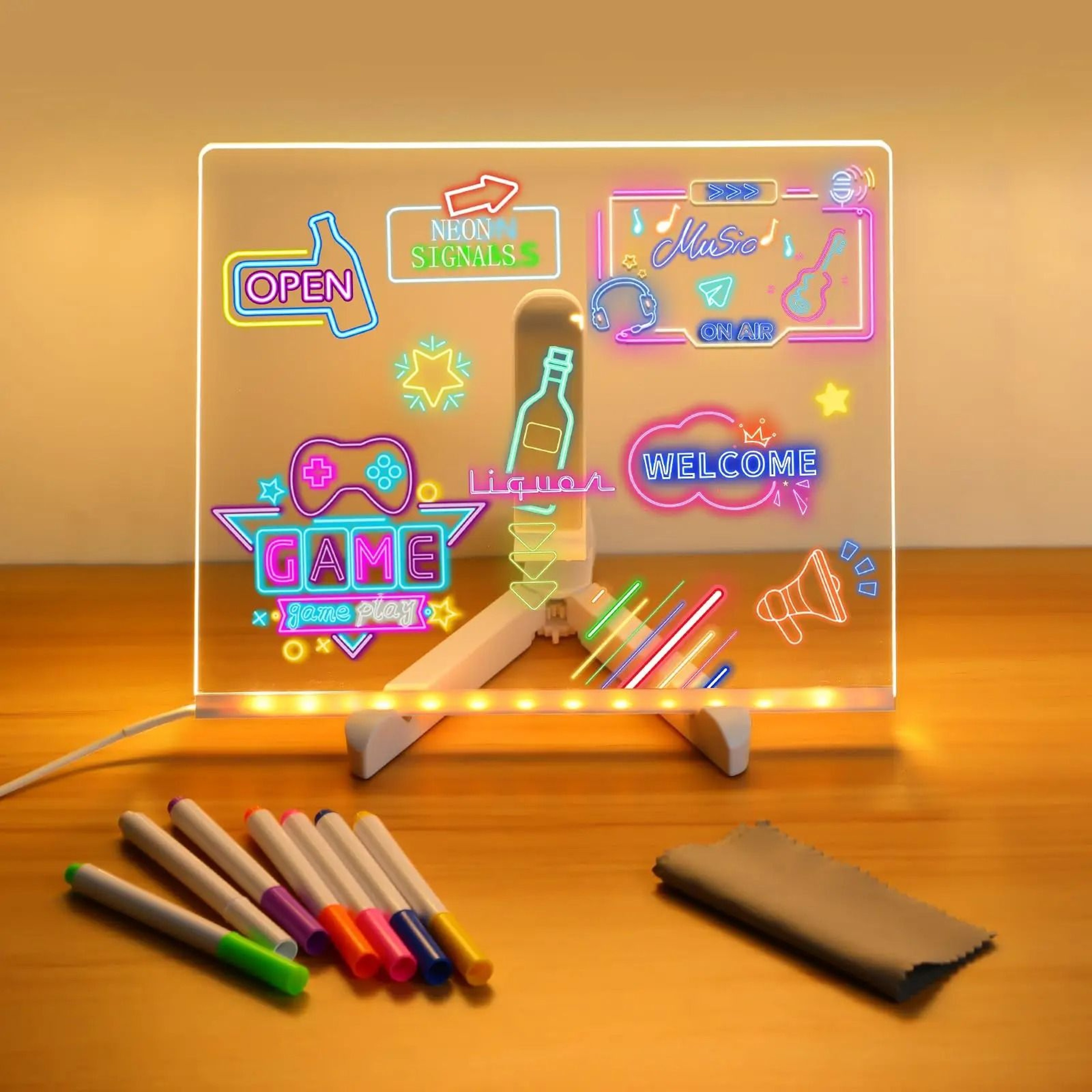 DIY Acrylic LED Glowing Message And Drawing Board 7