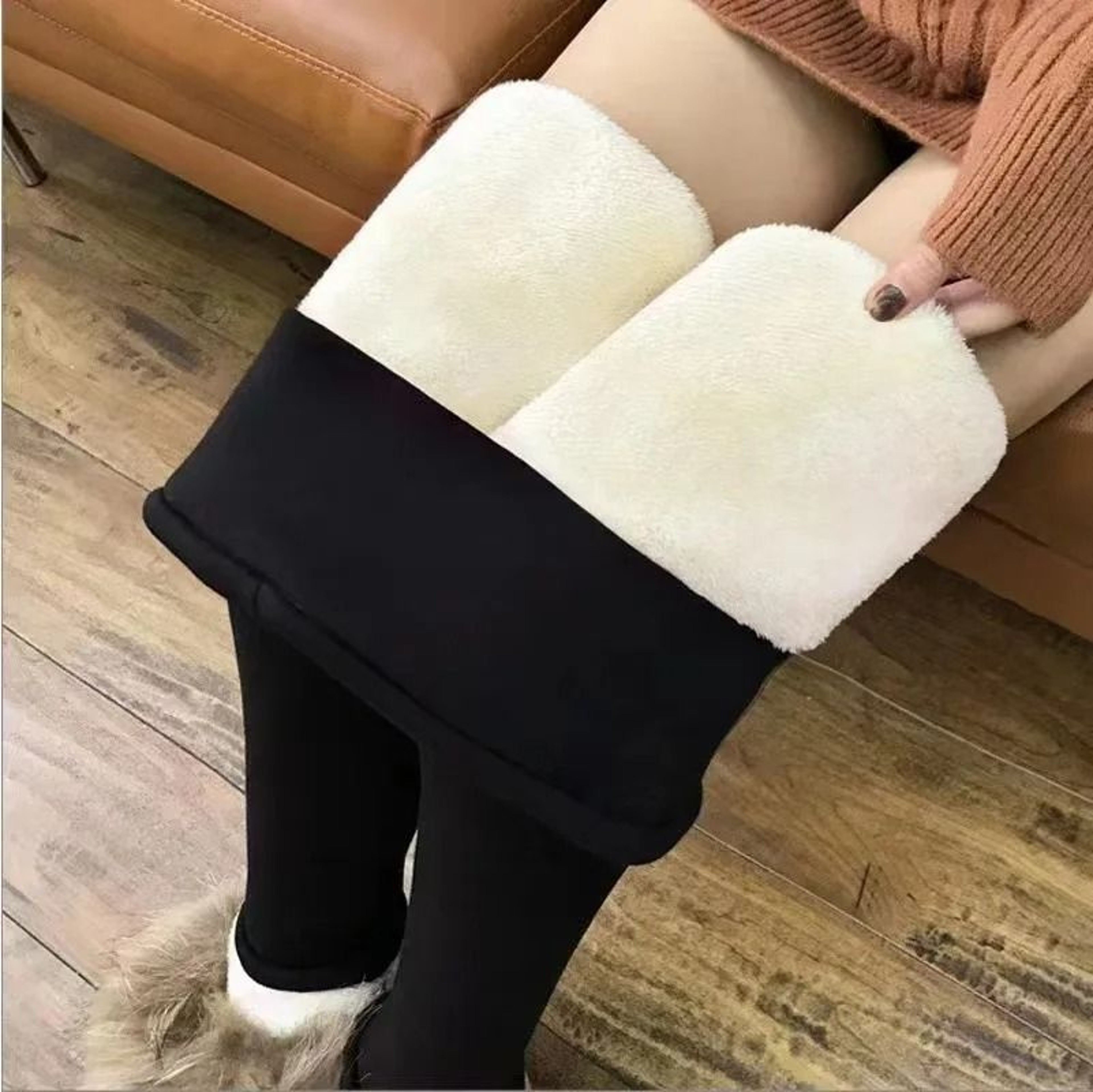 Ultra Warm Lamb Cashmere Fleece Lined Winter Leggings 9